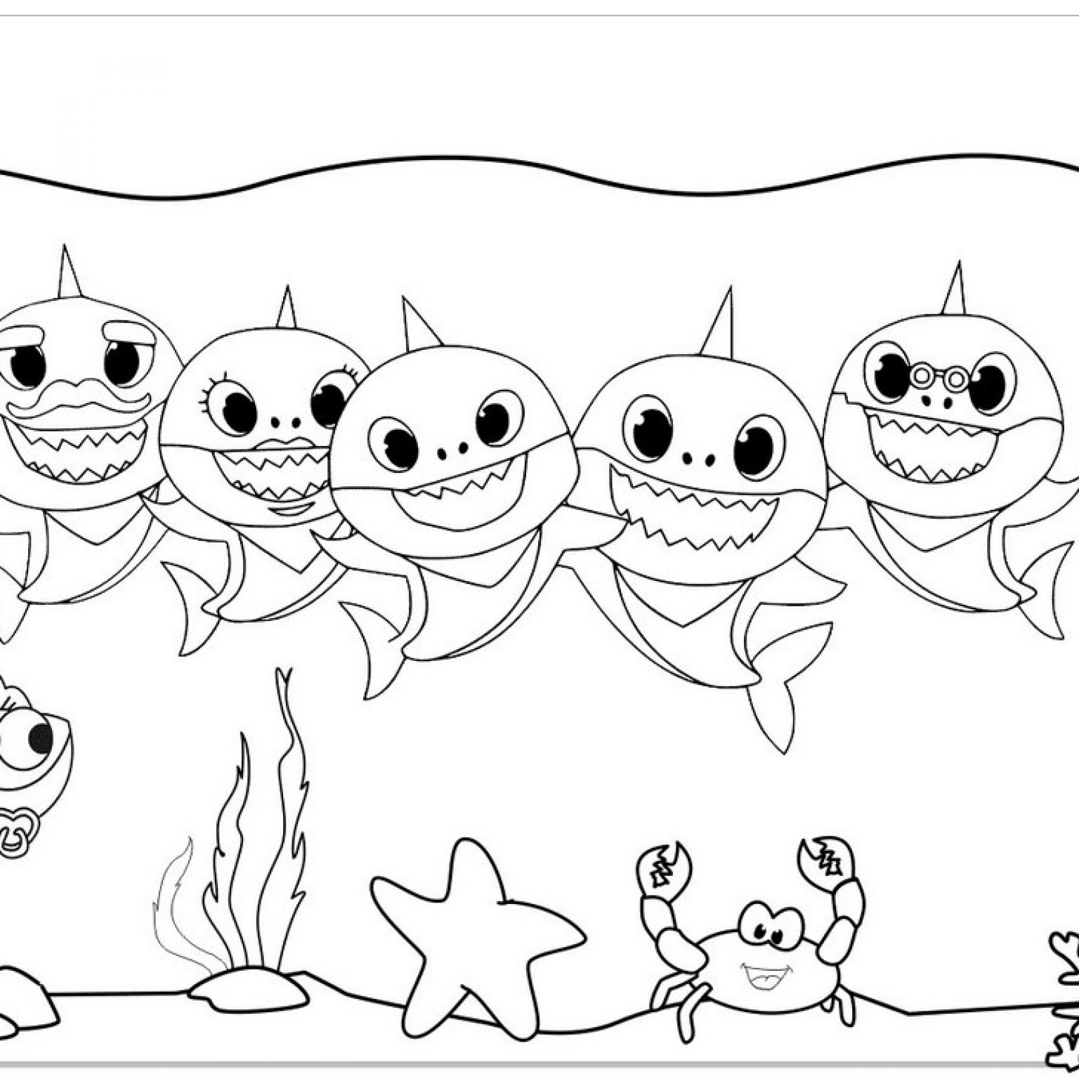 Printable Baby Shark Coloring Pages Minimalist Blank Printable