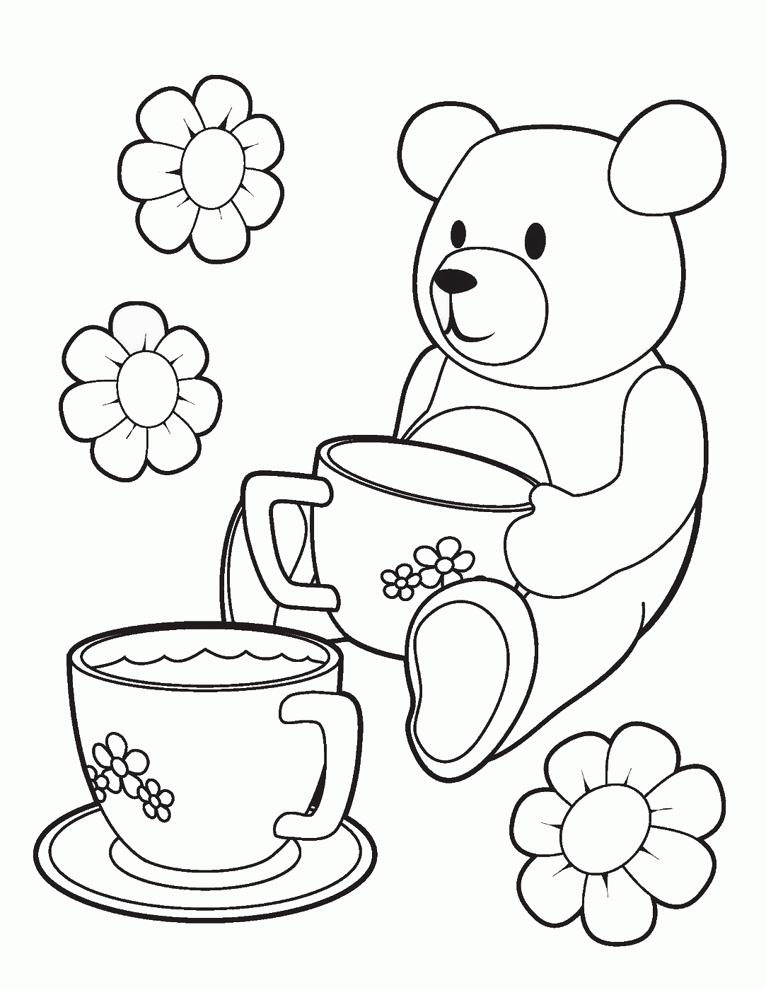 Printable Tea Party Coloring Pages Coloring Home