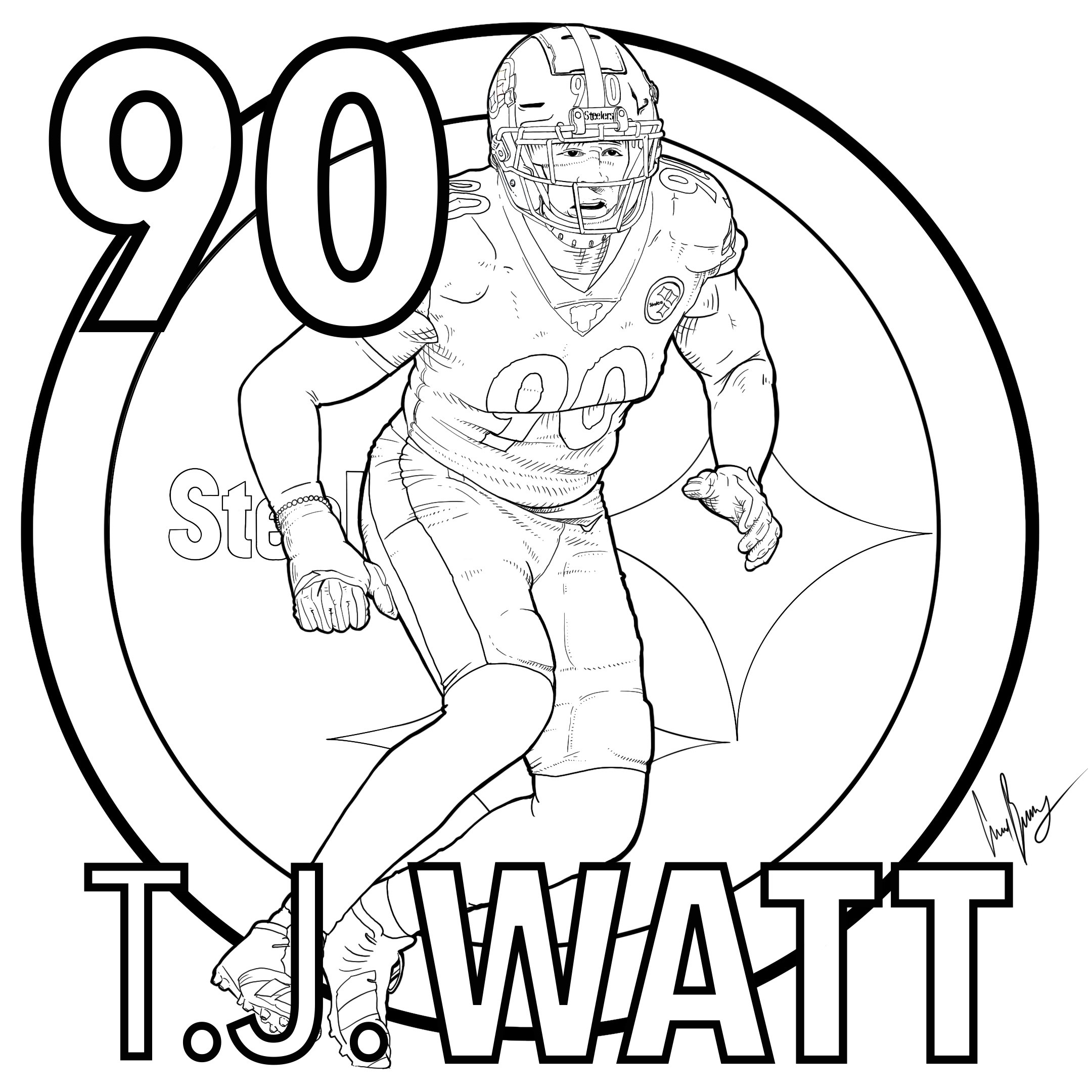 Printable The Pittsburgh Steelers Coloring Pages Pdf Coloringfolder