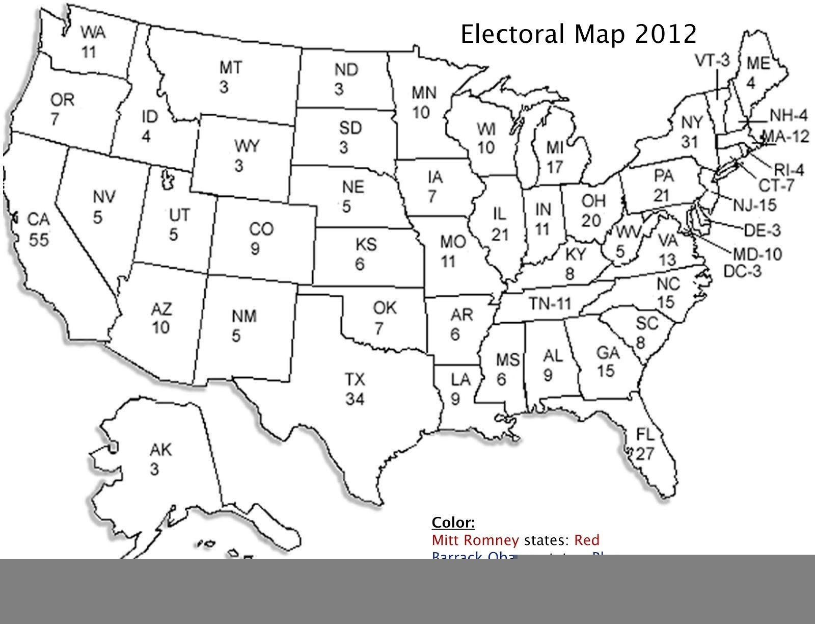 Printable United States Map Coloring Page