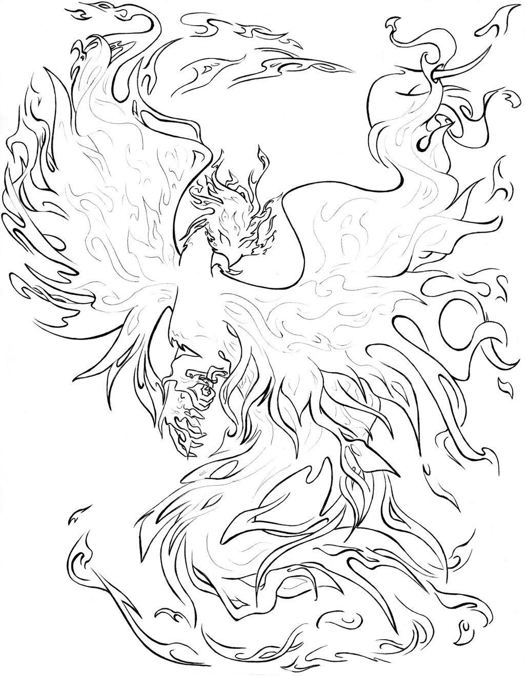 Realistic Phoenix Coloring Pages To Print With Images Bird Coloring Pages Coloring Pages