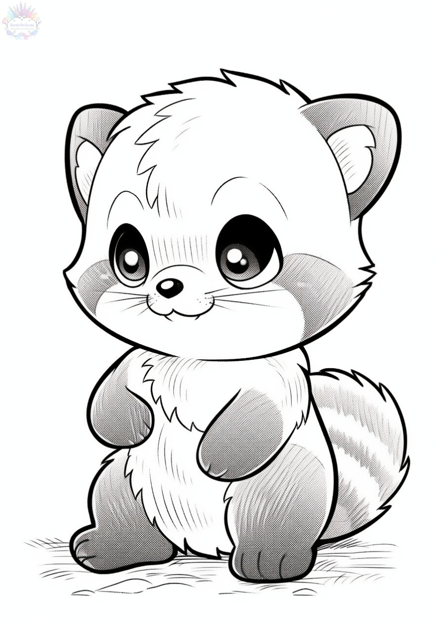 Red Panda Coloring Page
