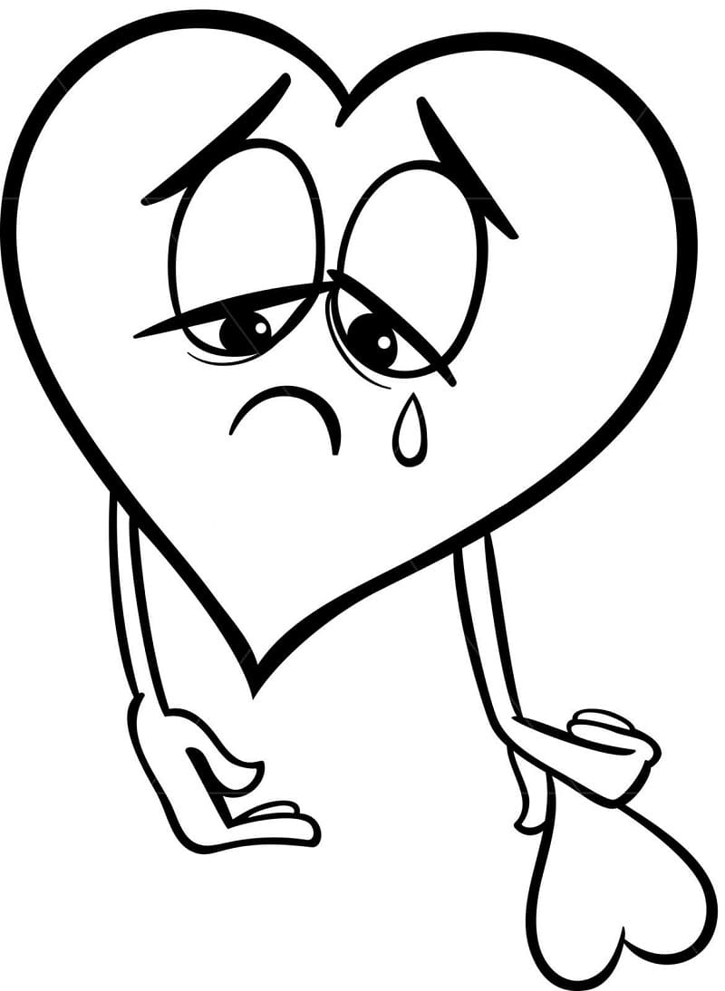 Sad Heart Coloring Page Free Printable Coloring Pages For Kids
