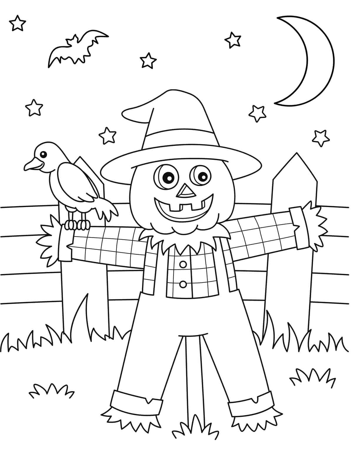 Scarecrow Coloring Pages Free Printable