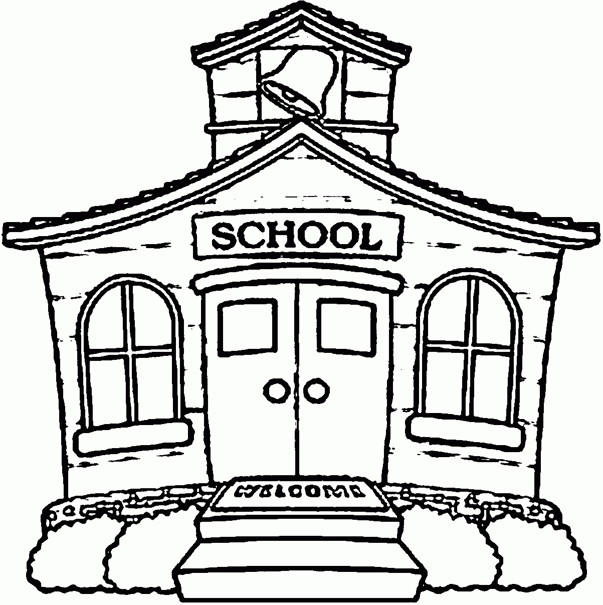 School Building Free School Building Coloring Page Wecoloringpage Coloring Home