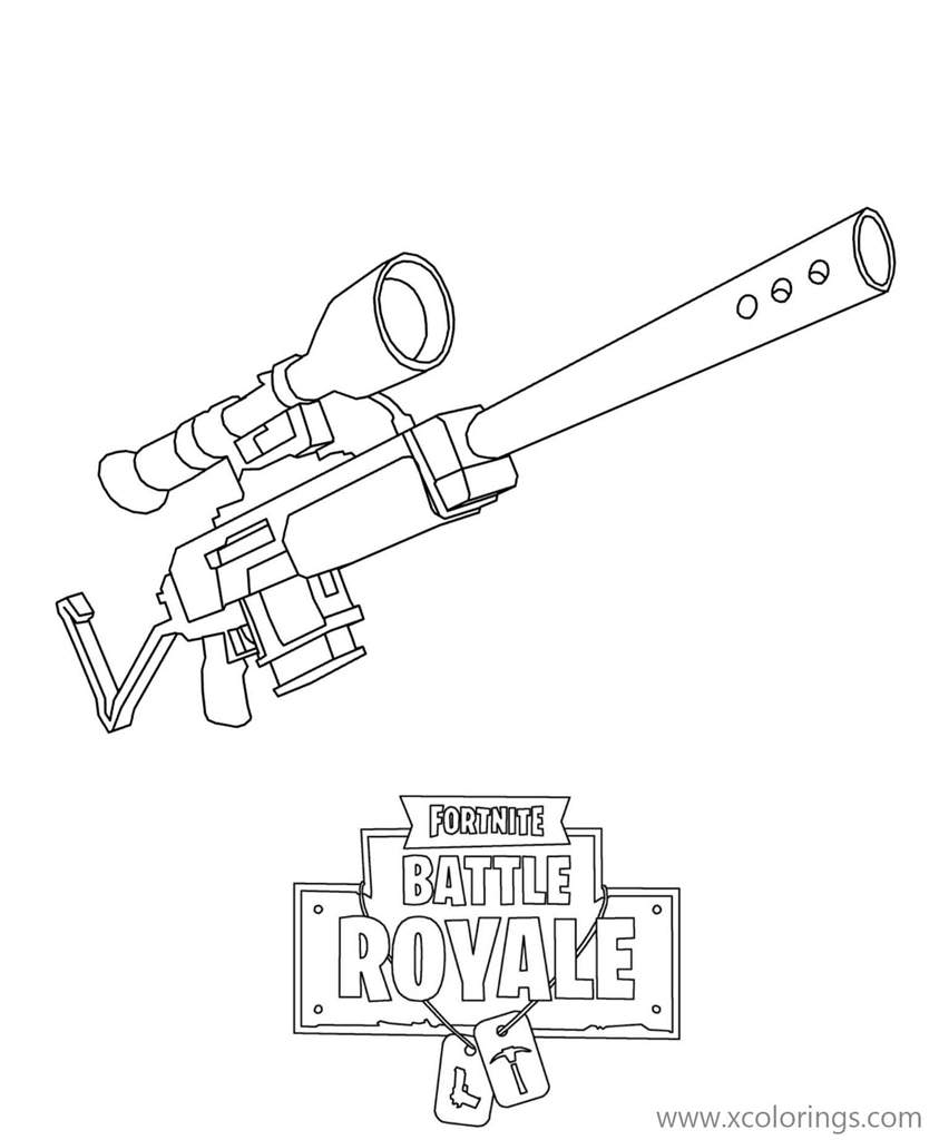 Semi Auto Sniper Rifle From Fortnite Coloring Pages XColorings