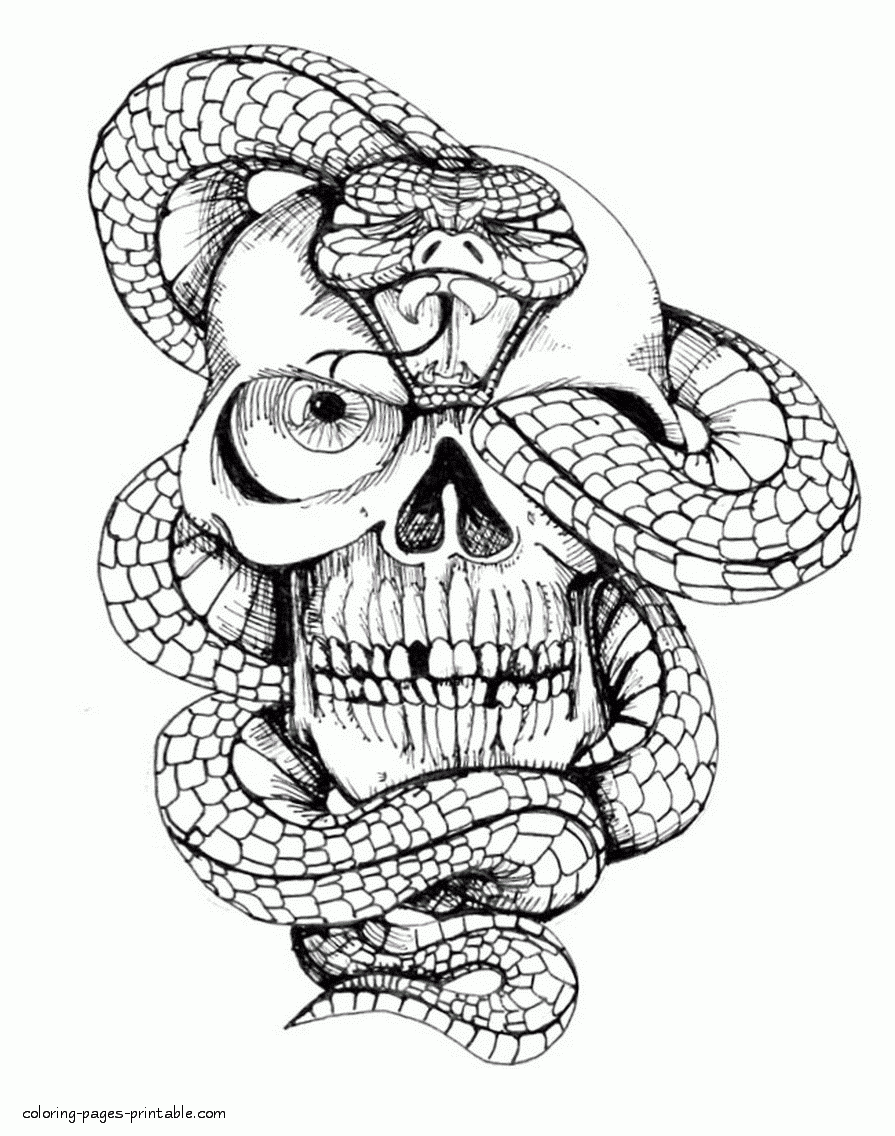 Adult Coloring Pages Skulls Printable