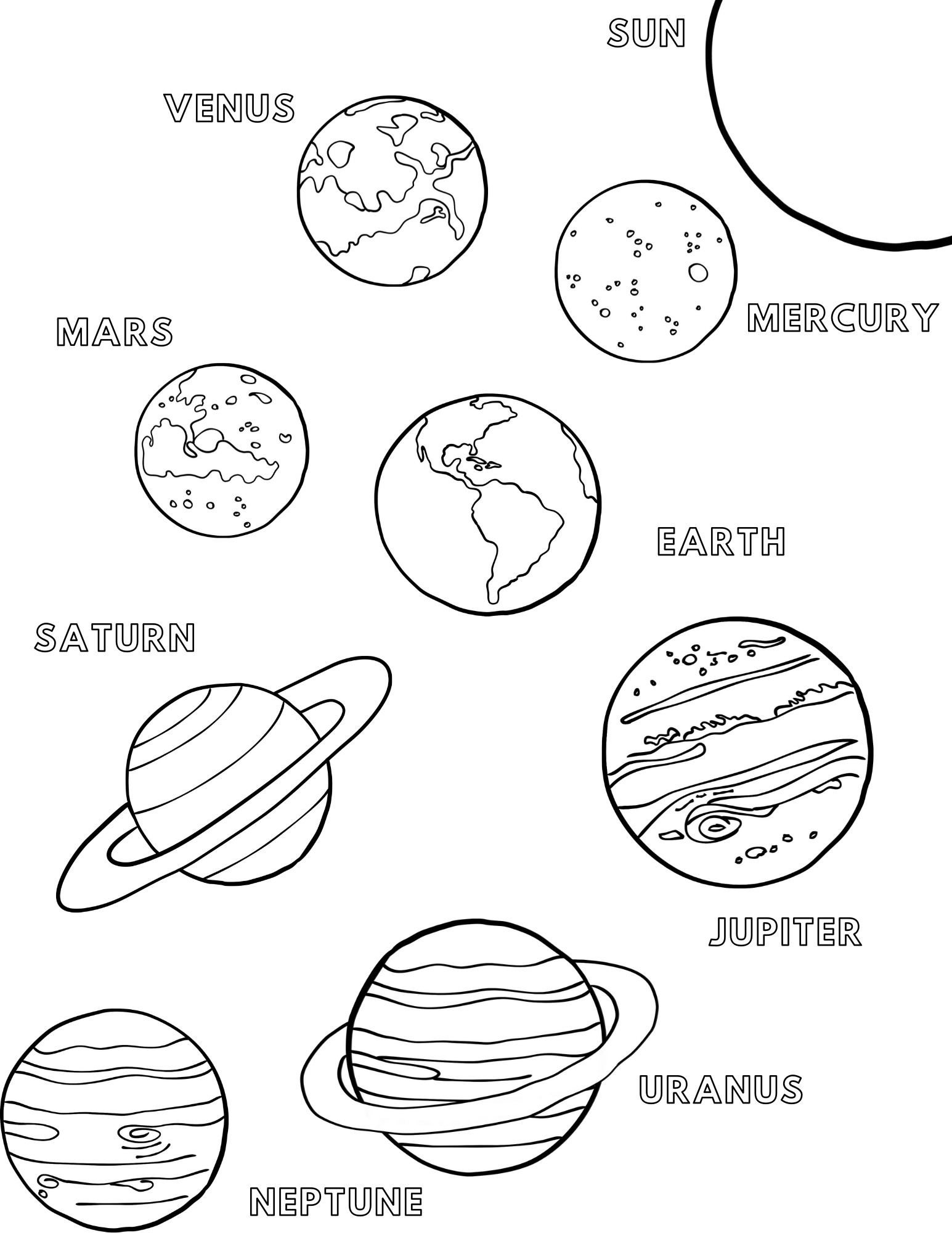 Planet Coloring Pages