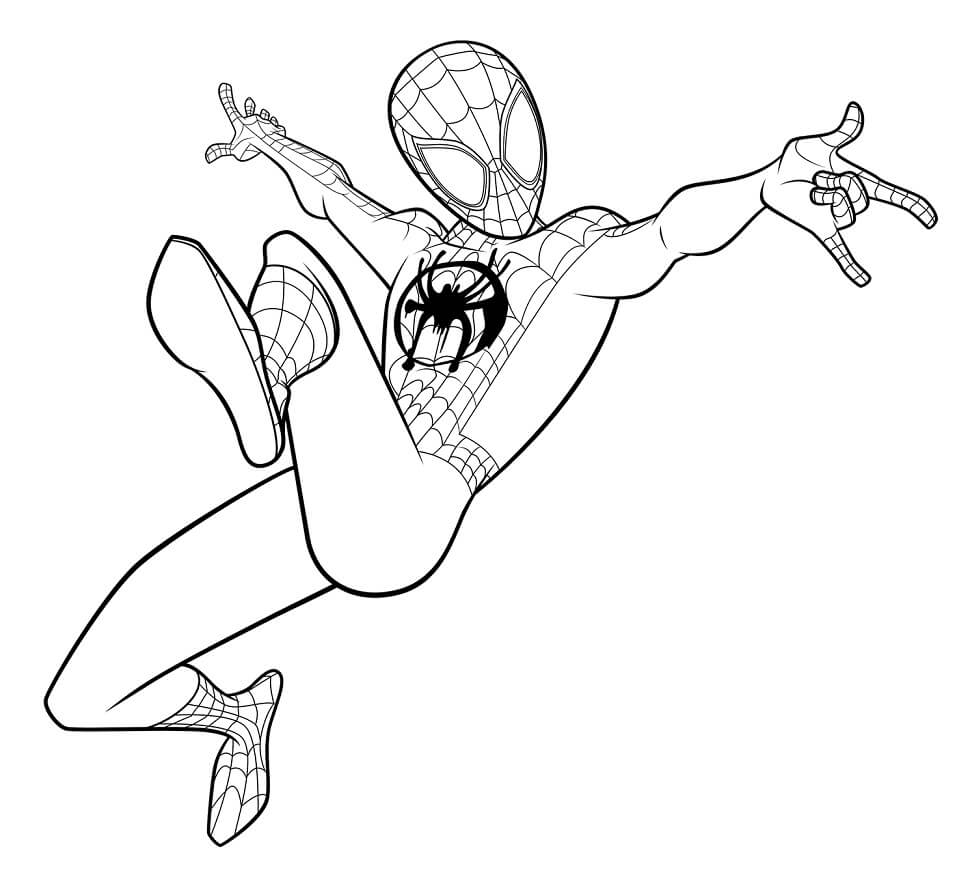 Spider Man Miles Morales Coloring Page Free Printable Coloring Pages For Kids