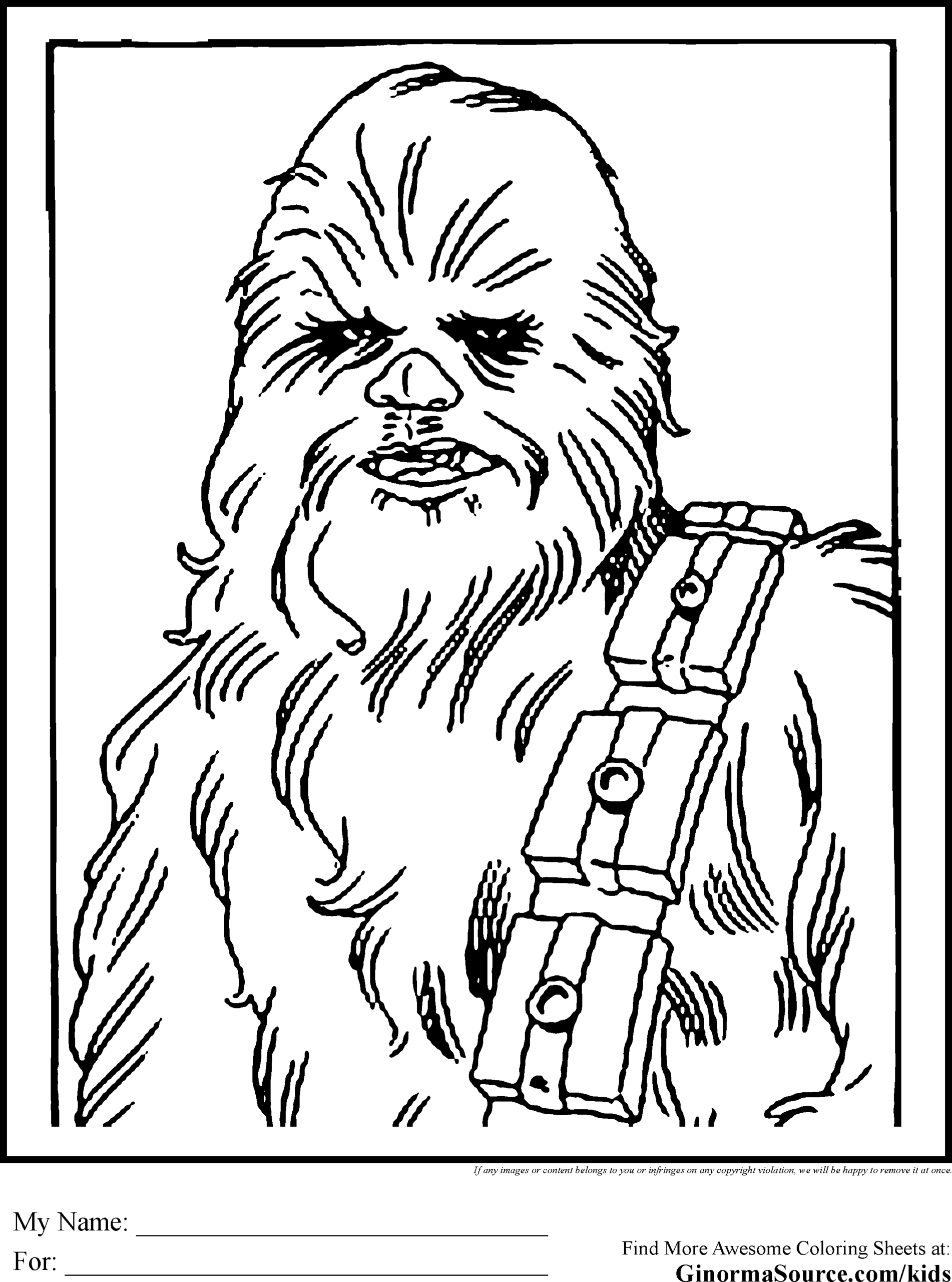 Star Wars Colouring Pages Chewbacca Wookie Star Wars Coloring Book Star Wars Coloring Sheet