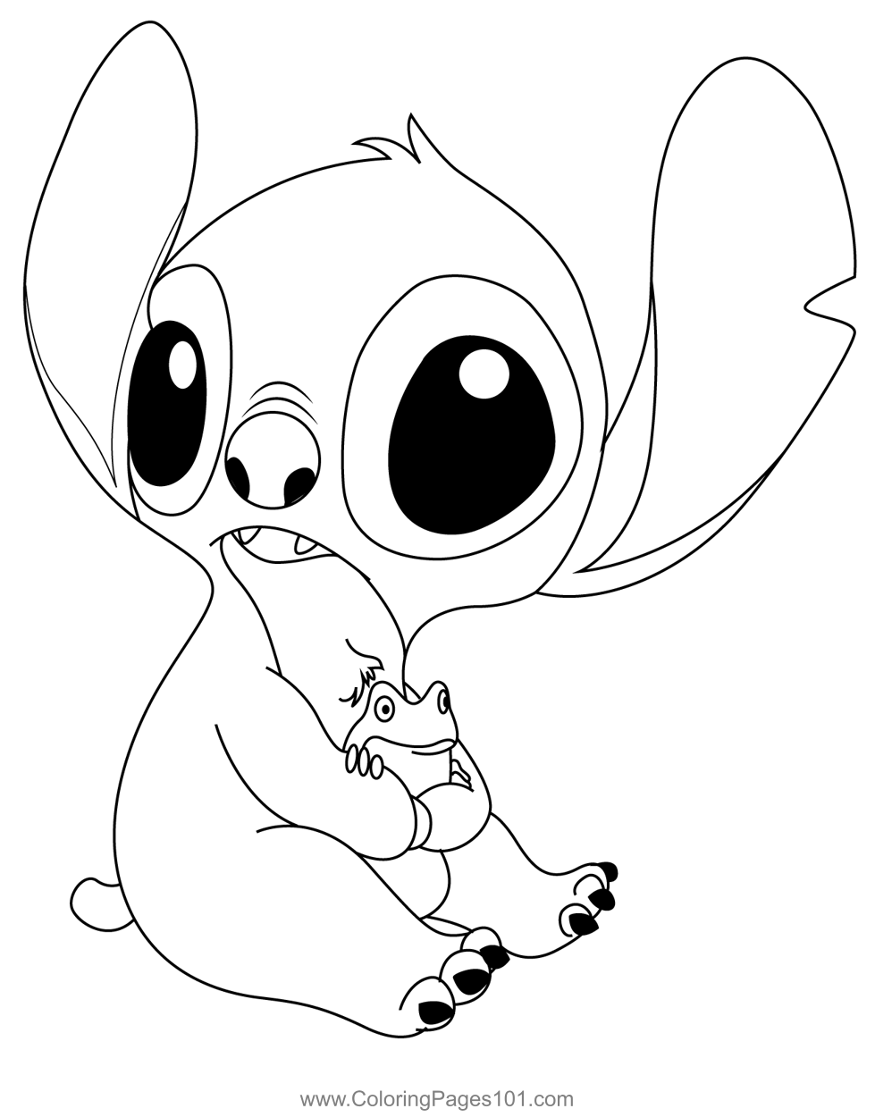 Stitch And Frog Coloring Page For Kids Free Lilo Stitch Printable Coloring Pages Online For