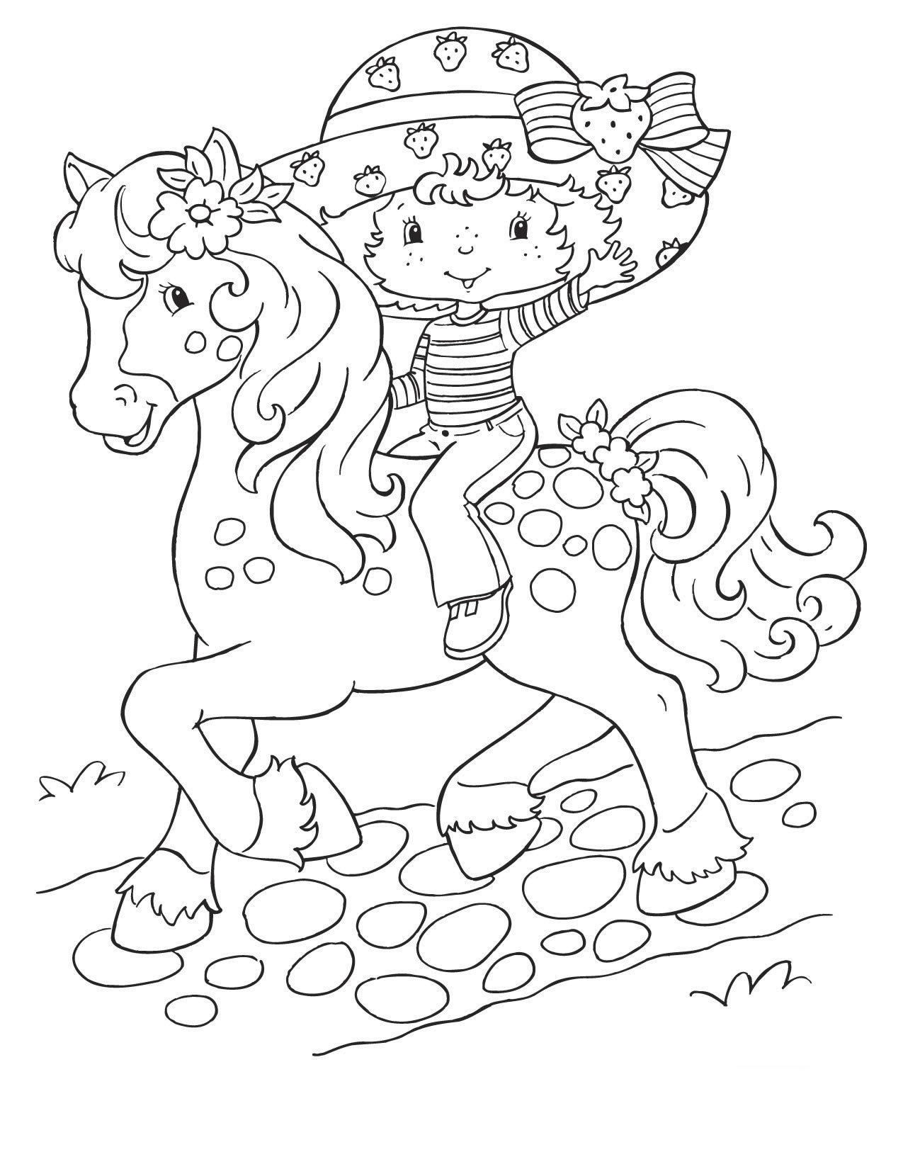 Strawberry Shortcake Coloring Page For Kids To Print Strawberry Shortcake Coloring Pages For Kids