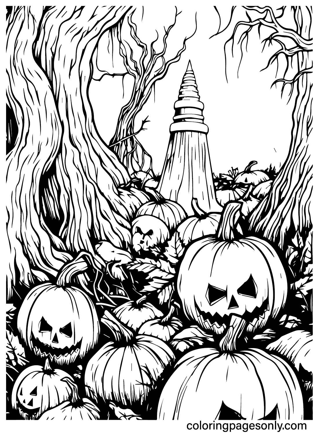 Super Scary Halloween Coloring Page Free Printable Coloring Pages