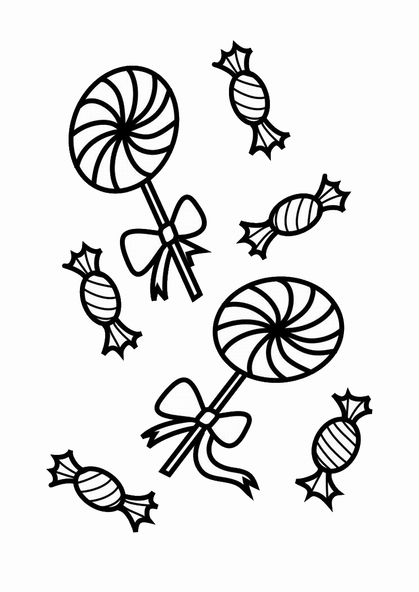 Sweets And Candy Coloring Pages