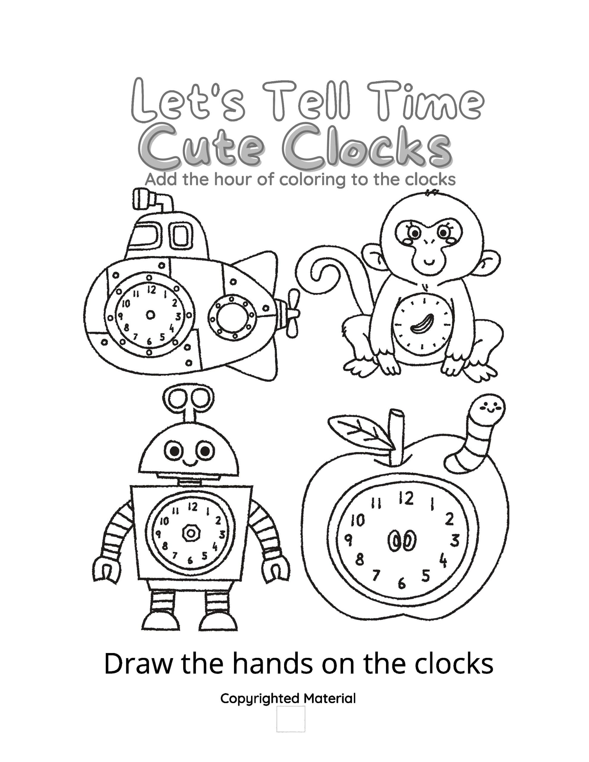 Telling Time Coloring Pages Coloring Pages