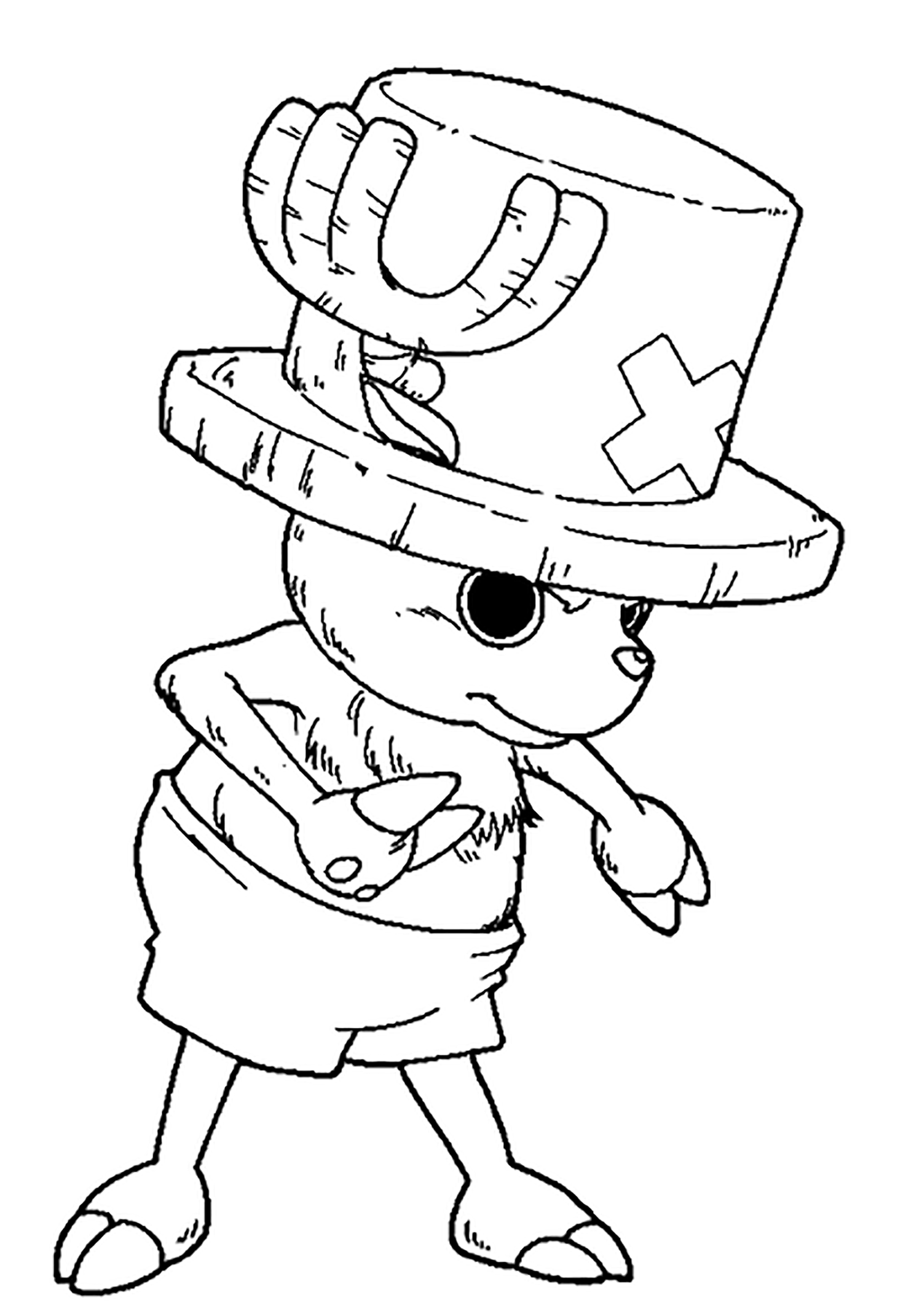 Tony Tony Chopper And His Big Hat One Piece Coloring Pages