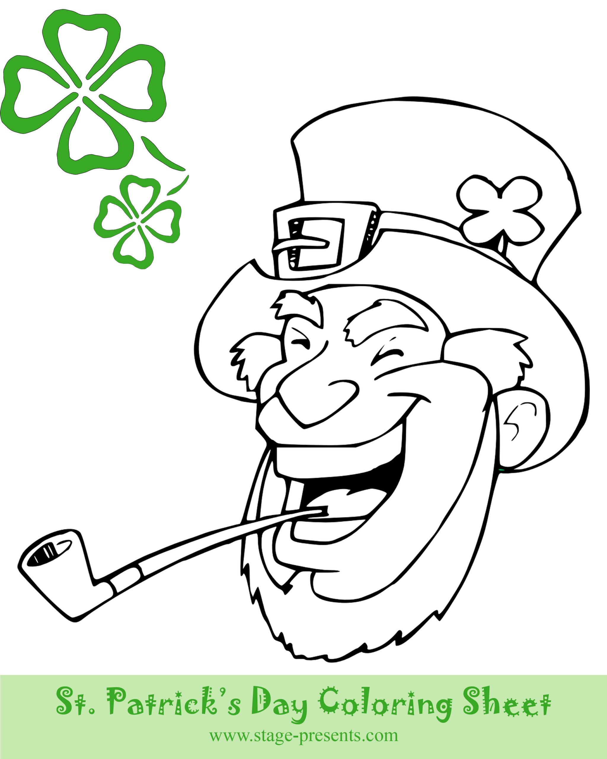 Two Free St Patrick S Day Coloring Sheets Stage Presents