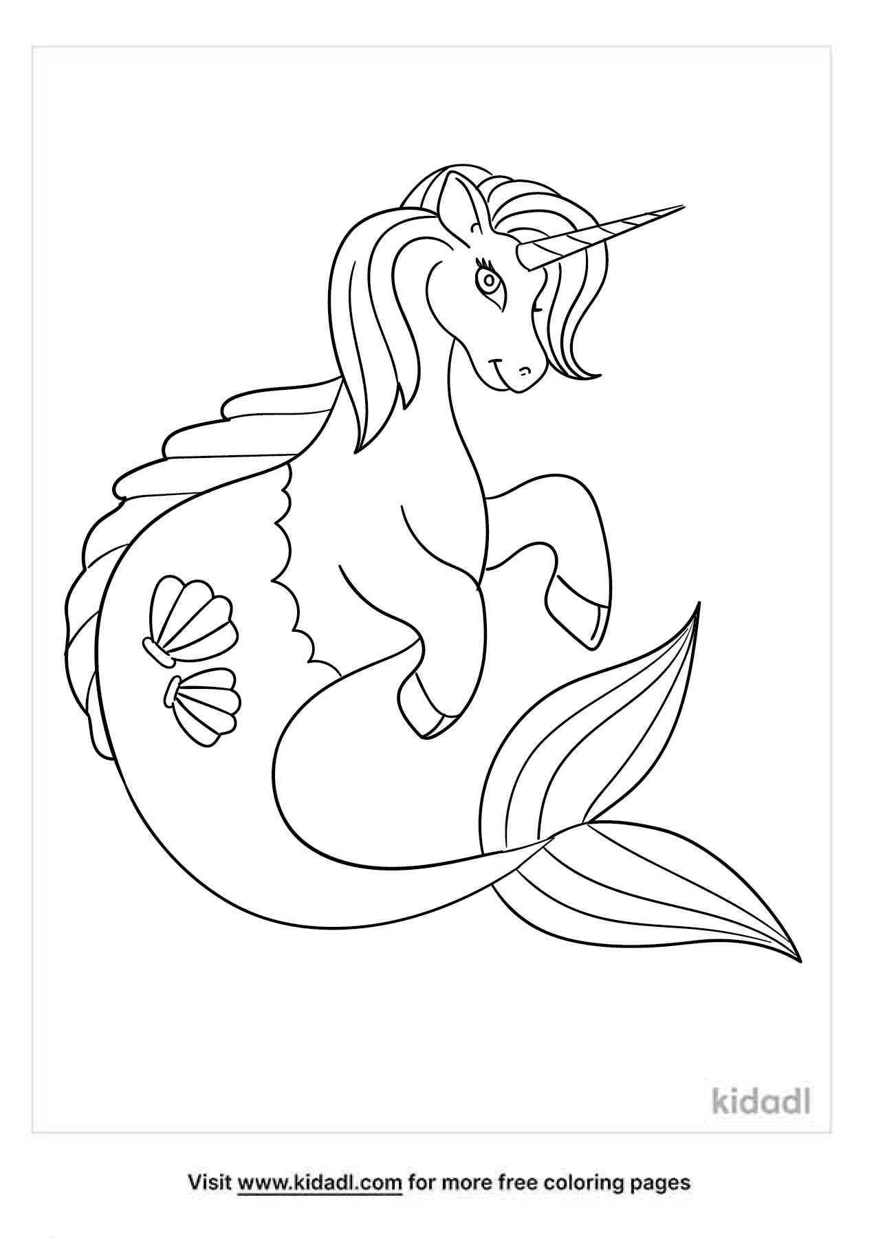 Unicorn Mermaid Coloring Pages Printable