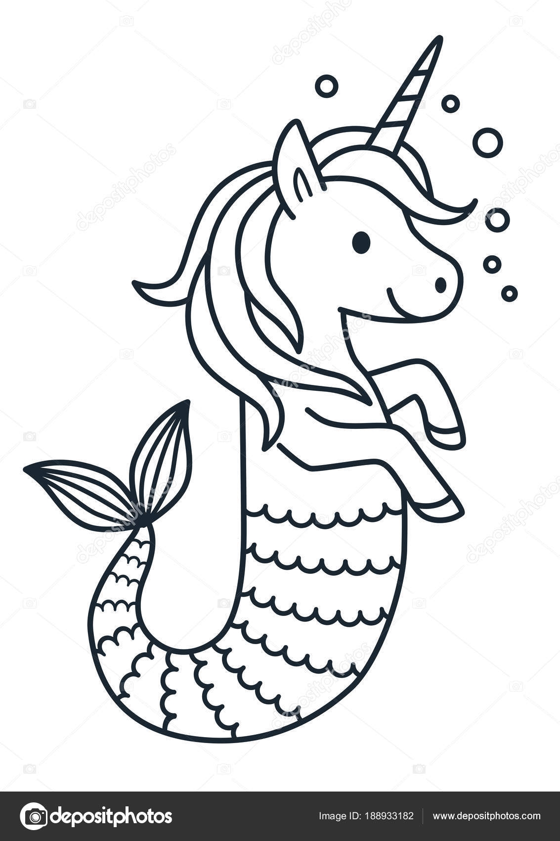 Unicorn Mermaid Coloring Pages Printable
