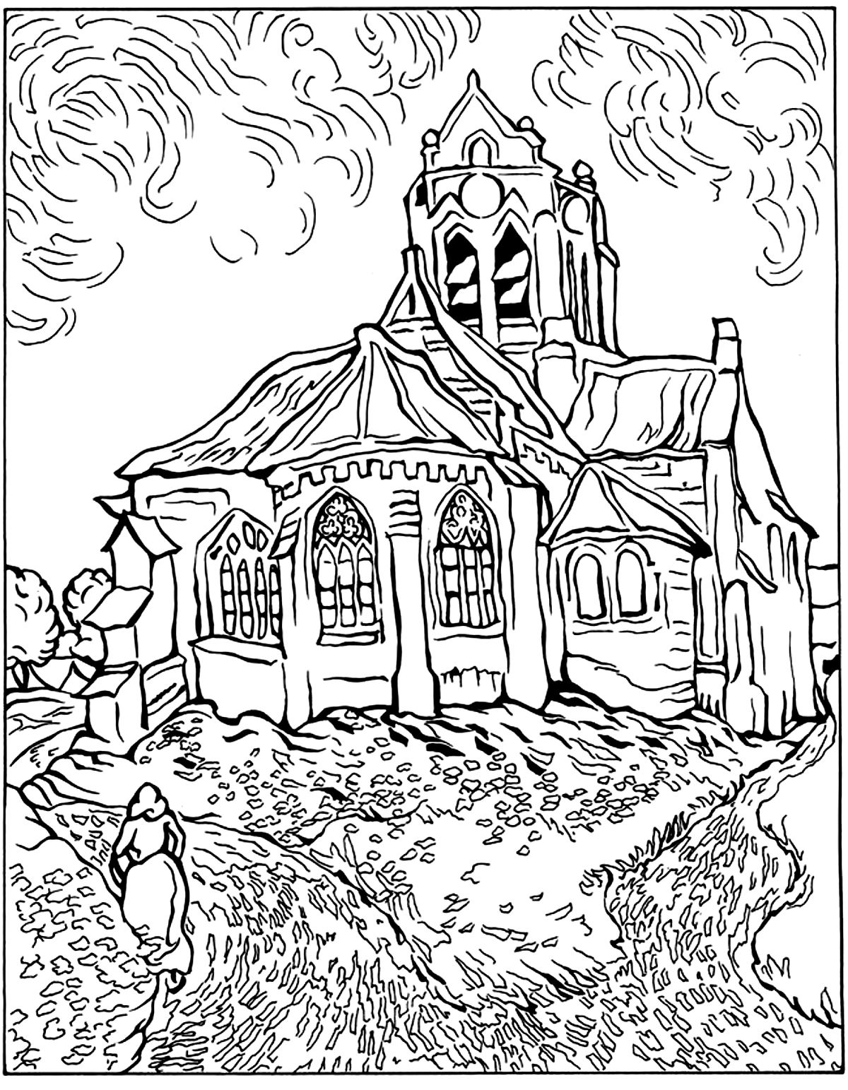 Van Gogh Coloring Page To Print For Children Vincent Van Gogh Coloring Pages For Kids