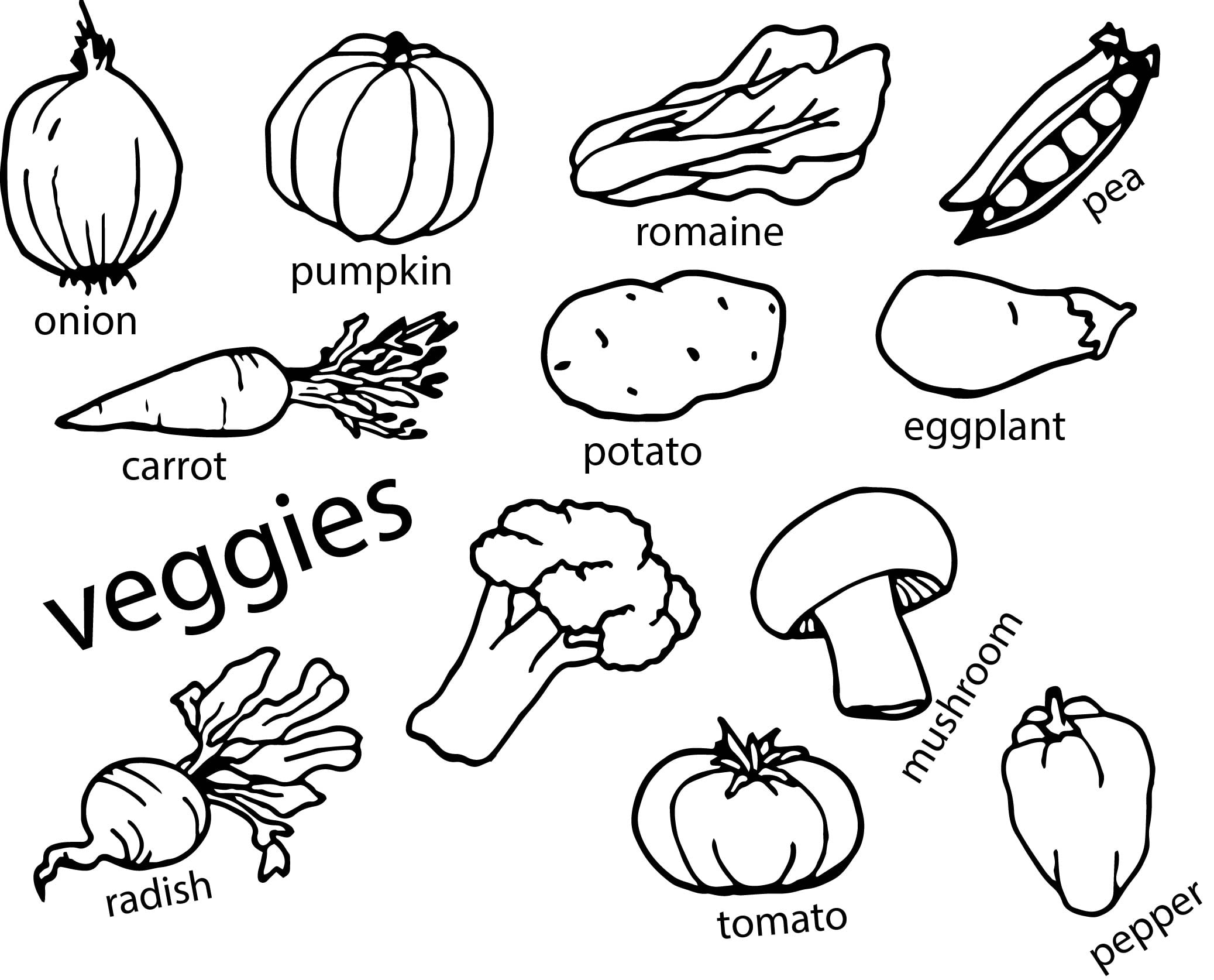 Vegetables Coloring Page Wecoloringpage