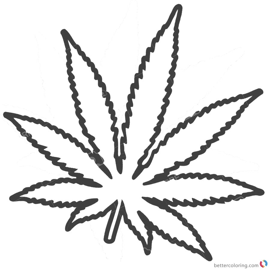 Weed Coloring Pages Marijuana Leaf Outline Free Printable Coloring Pages