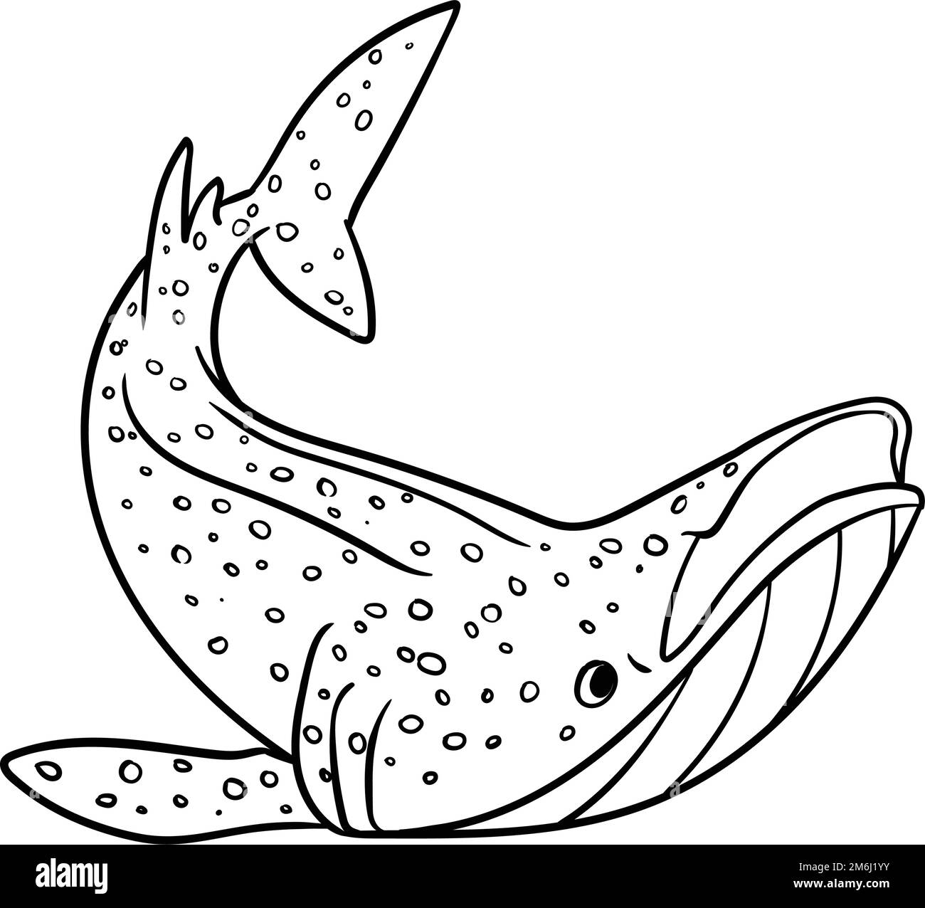 Whale Shark Isolated Coloring Page For Kids Stock Vector Image Art Alamy