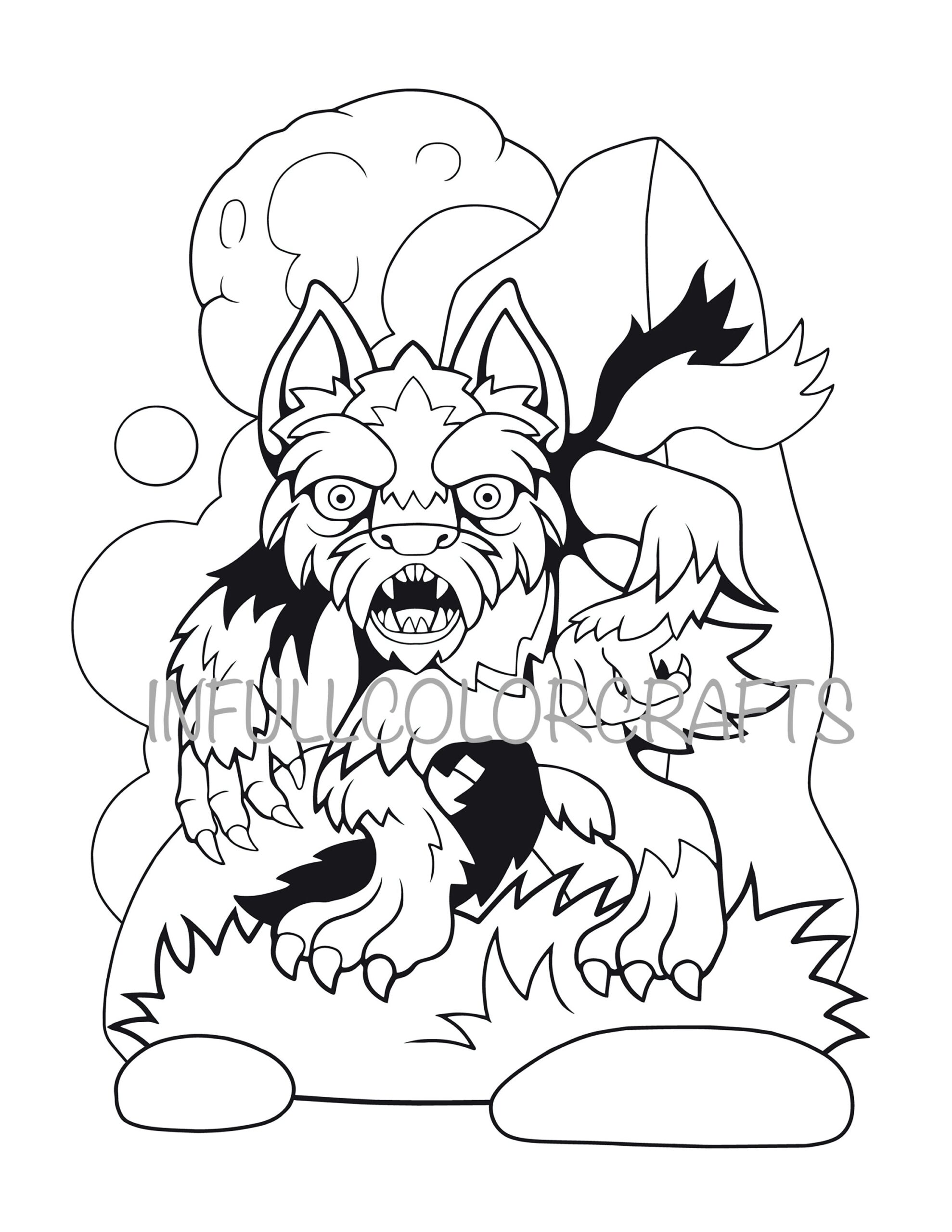 Wolfman Coloring Pages Etsy