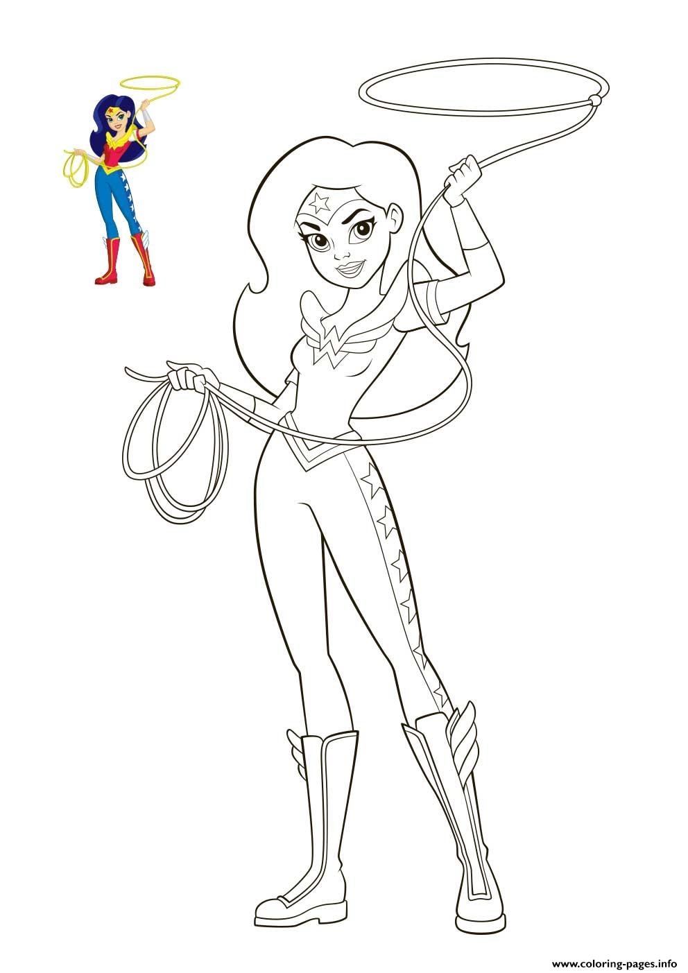 Wonder Woman DC Super Hero Girls Coloring Page Printable