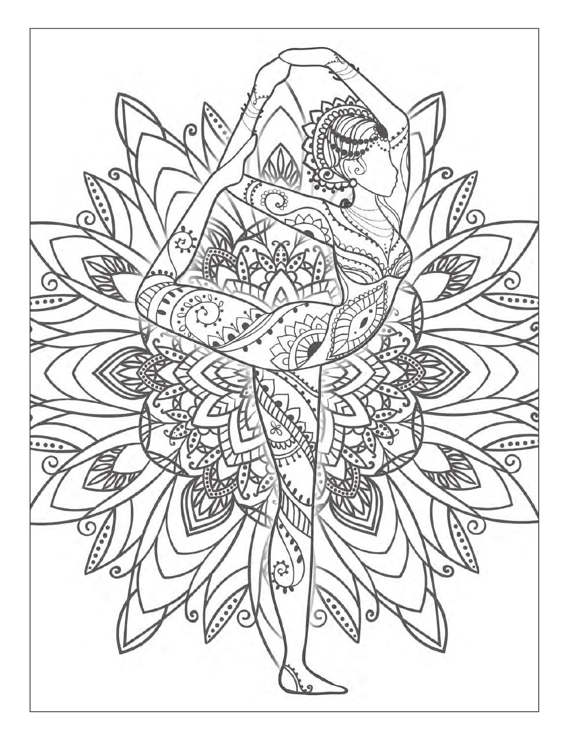 Yoga And Meditation Coloring Book For Adults With Yoga Poses And Mandalas Coloring Books