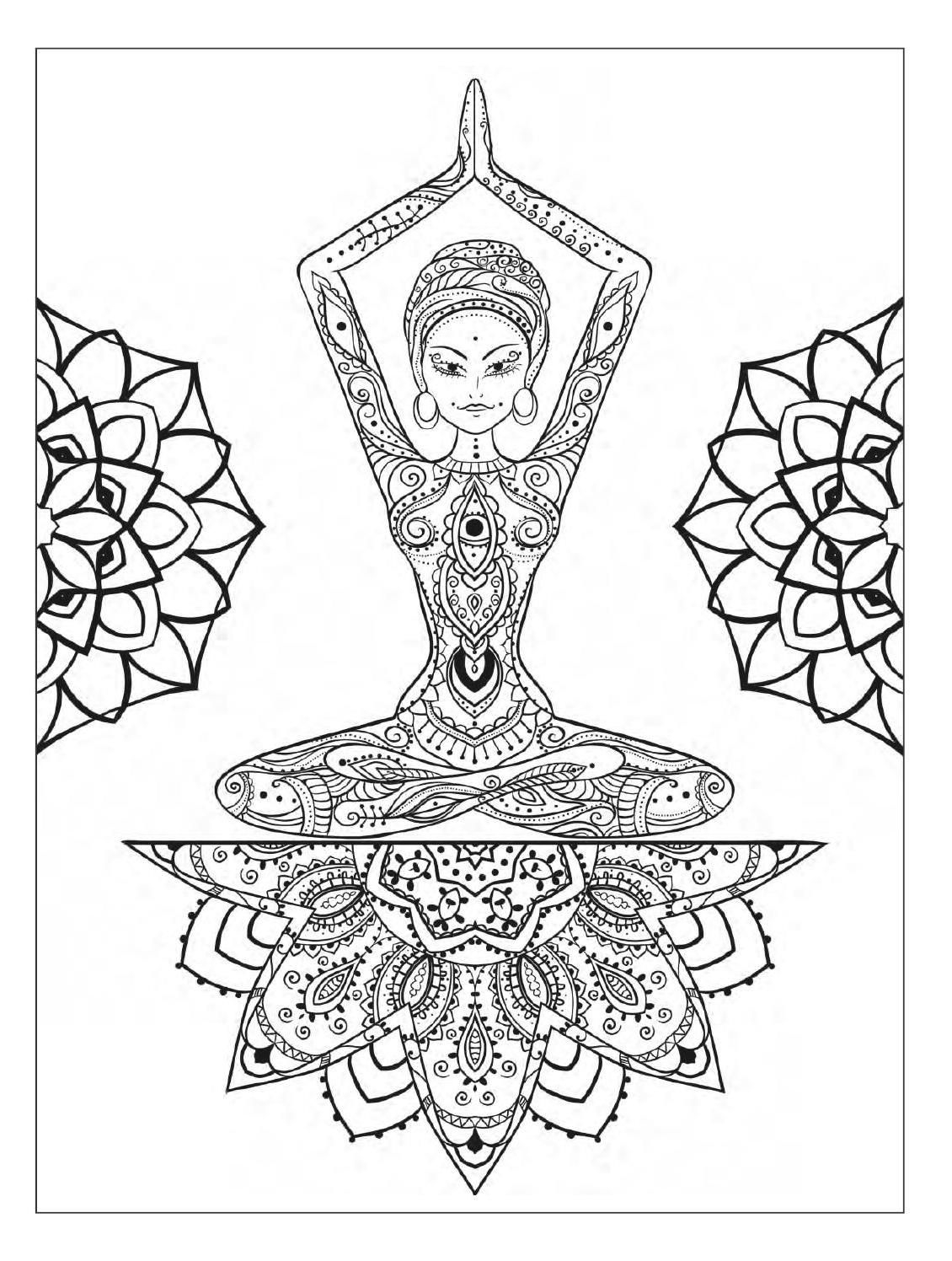Yoga And Meditation Coloring Book For Adults With Yoga Poses And Mandalas Coloring Pages