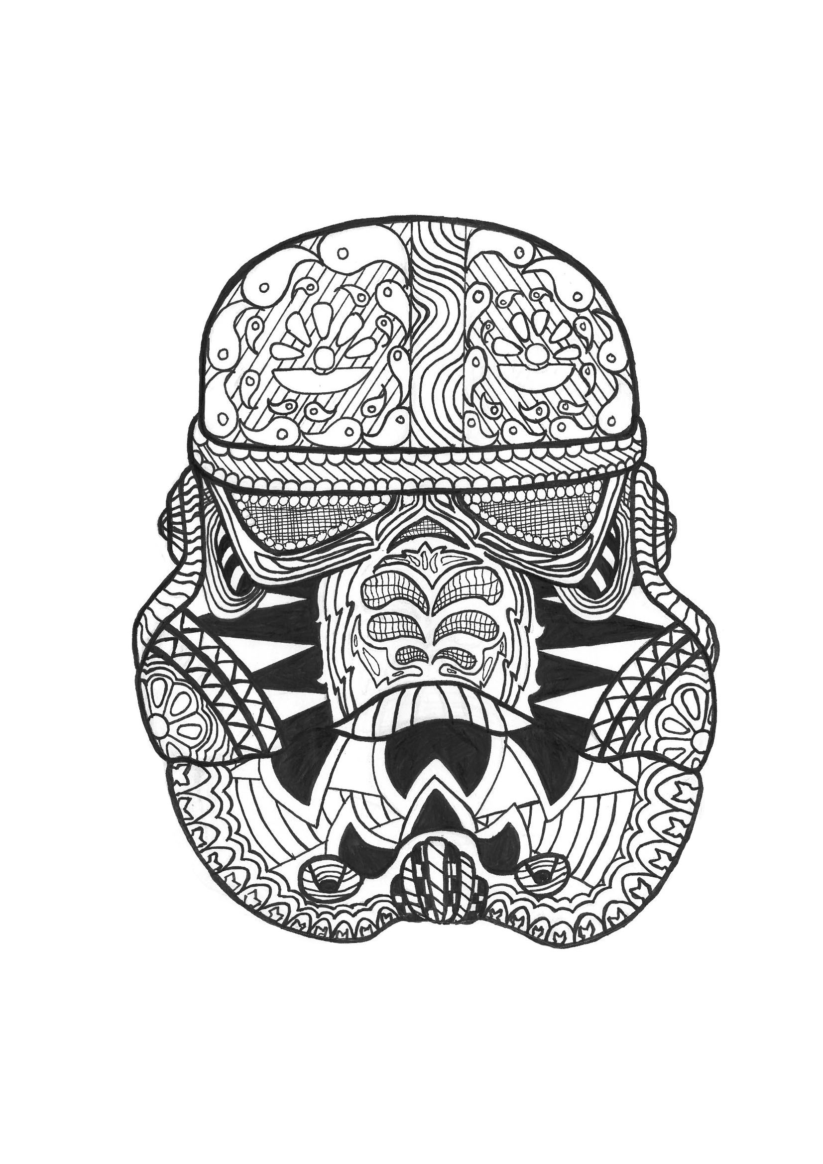 Zentangle Stormtrooper Star Wars Coloring Pages For Kids
