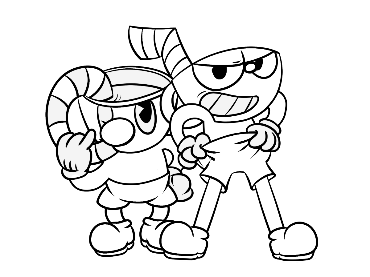 Cuphead Free Coloring Pages