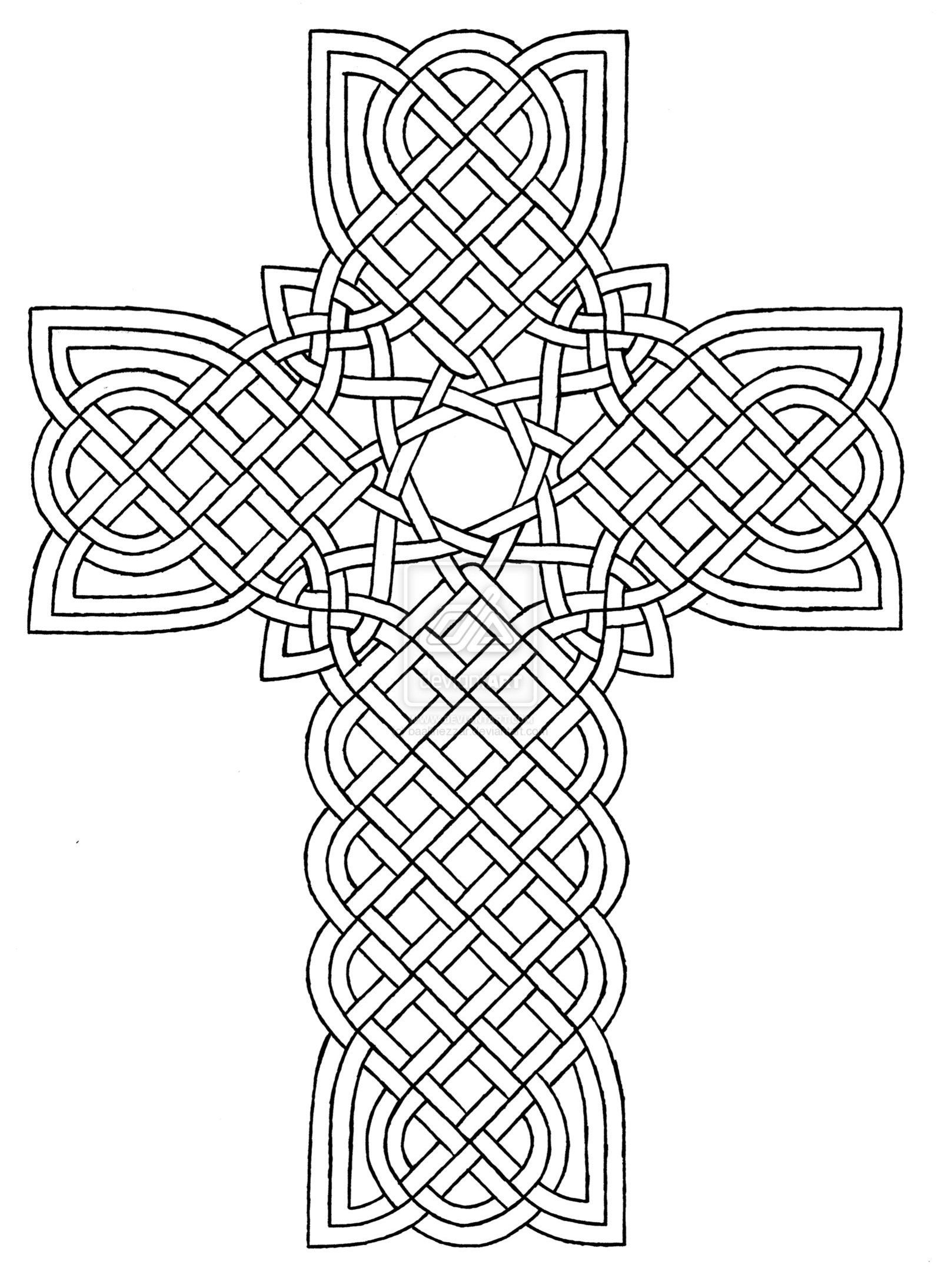 10 Pics Of Detailed Cross Coloring Pages Easter Cross Coloring Coloring Home