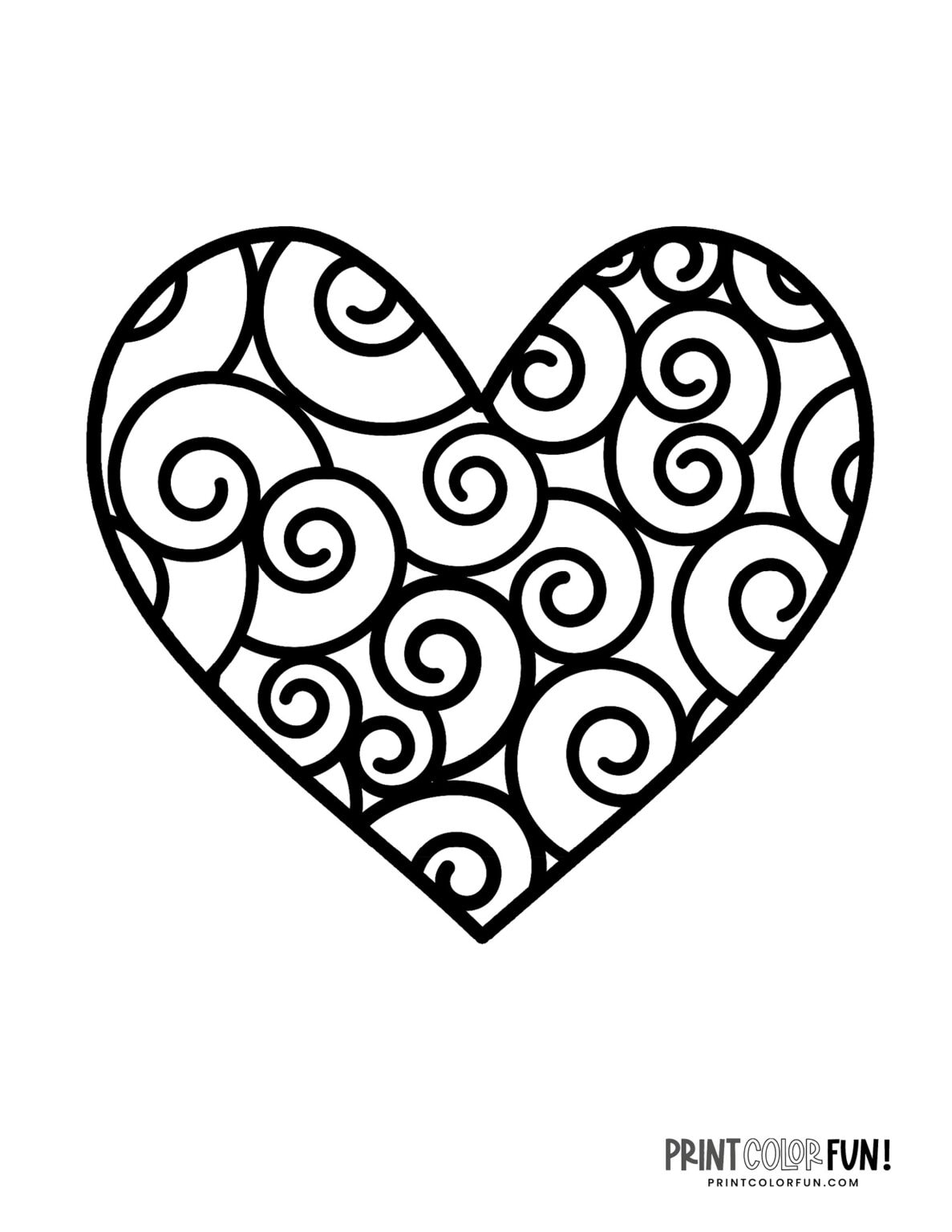 100 Printable Heart Coloring Pages A Huge Collection Of Hearts For Coloring Crafting