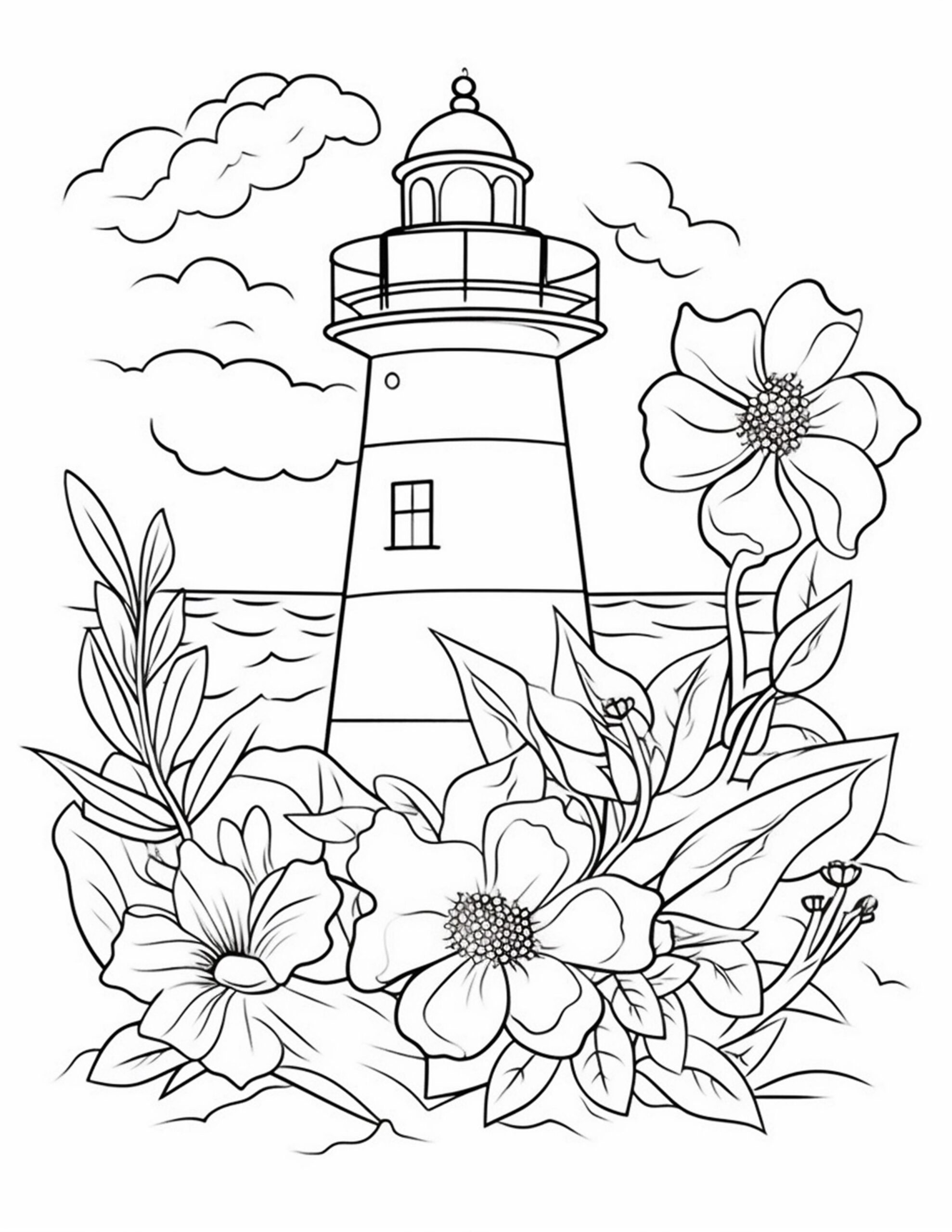 100 Printable Lighthouse Scene Coloring Pages For Adults Printable PDF File Download Disegni