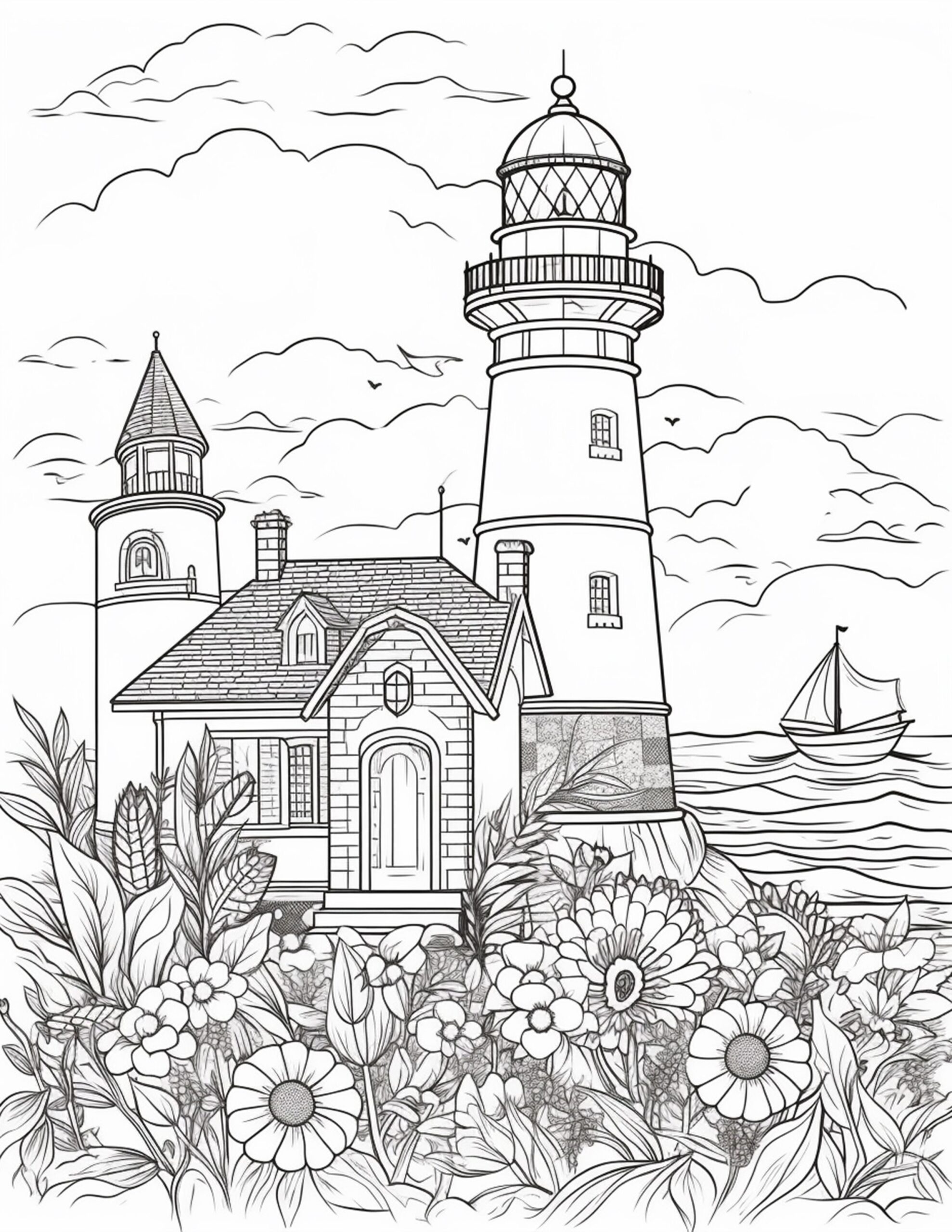 Lighthouse Coloring Pages For Adults
