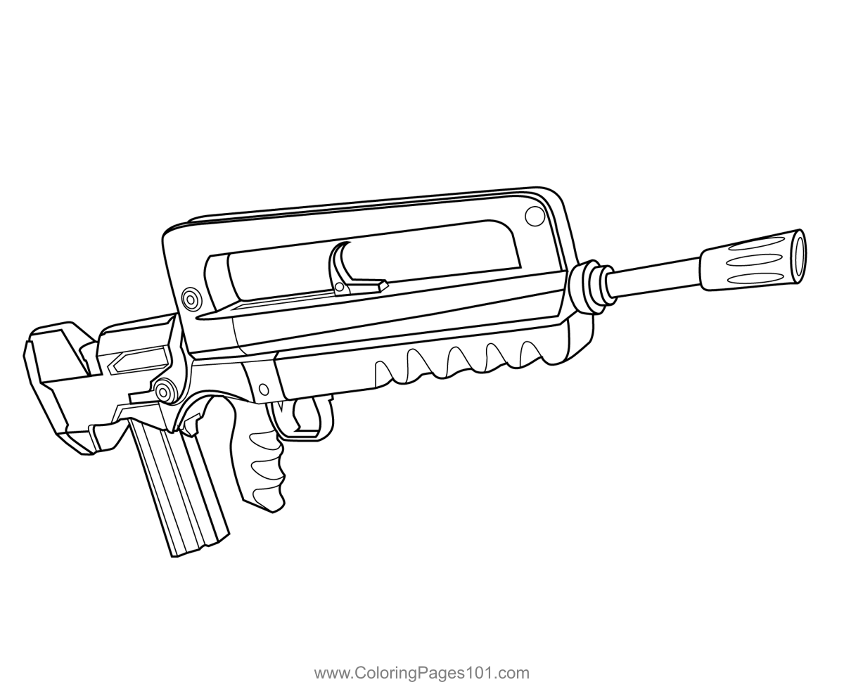 Fortnite Coloring Pages Guns