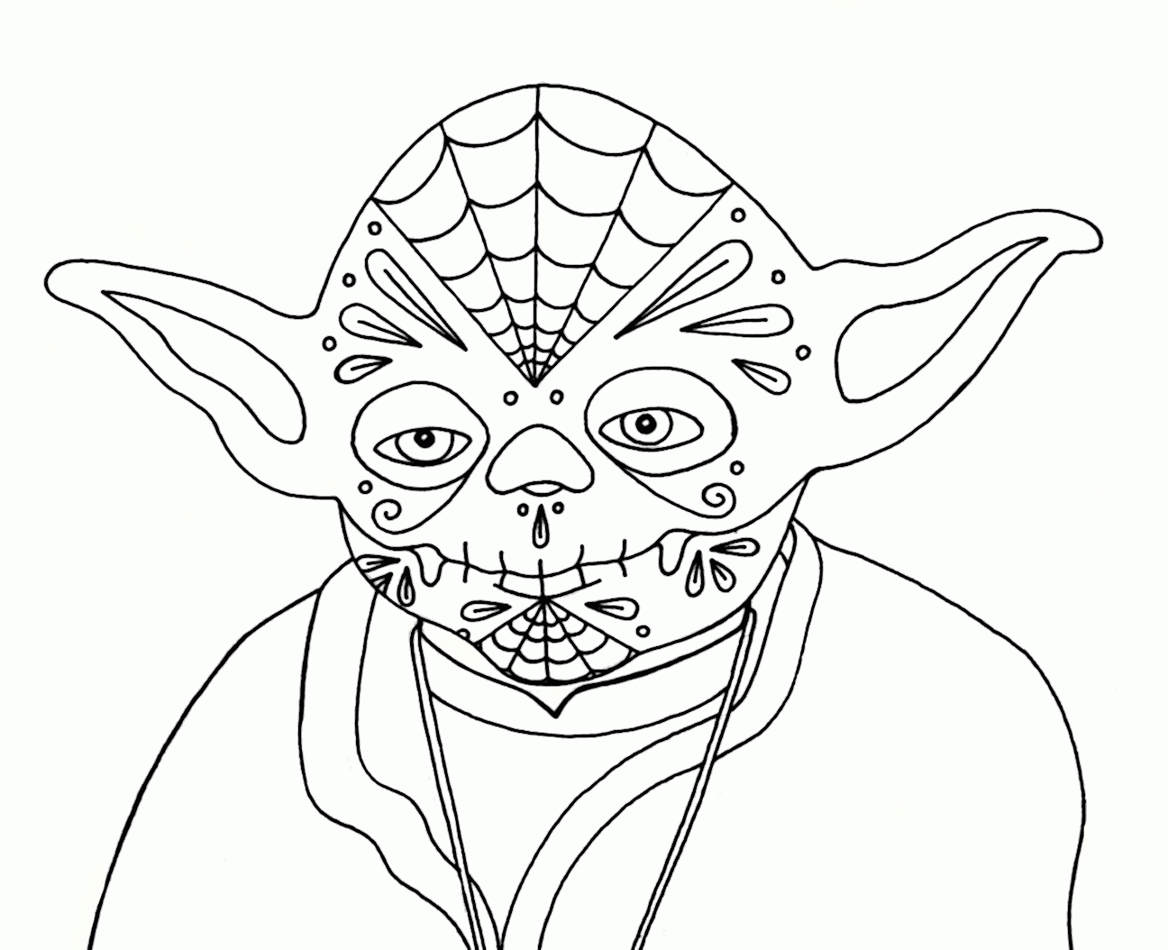 12 Pics Of Simple Yoda Coloring Pages Printable Star Wars Yoda Coloring Home
