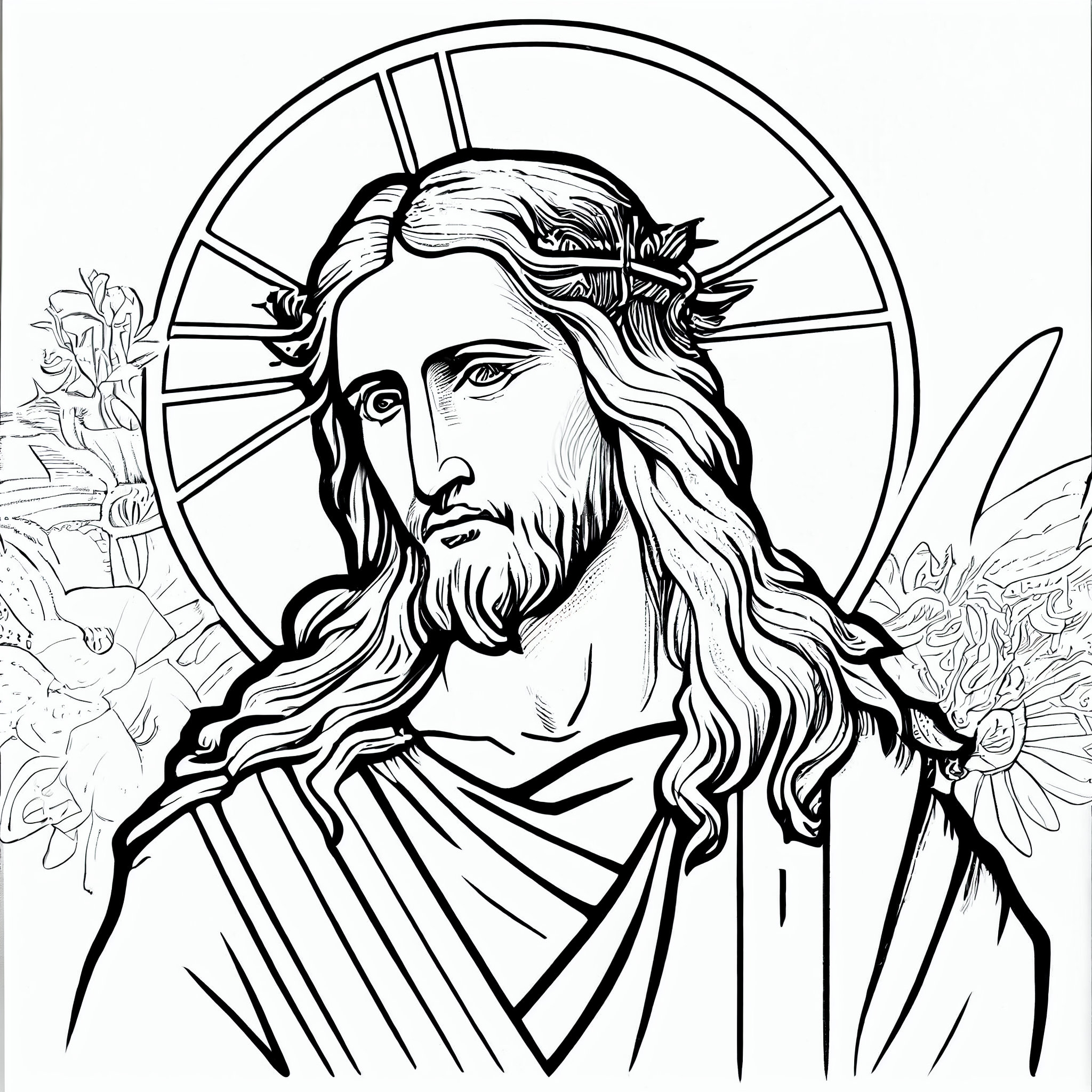 12 Unique Jesus Christ Art Coloring Pages For Kids And Adults Instant Download And Print For