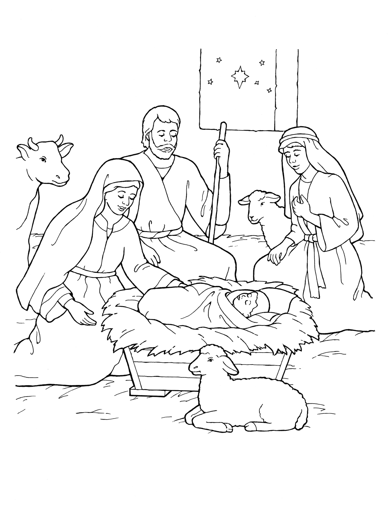 13 Shepherds And Angels Coloring Pages Background