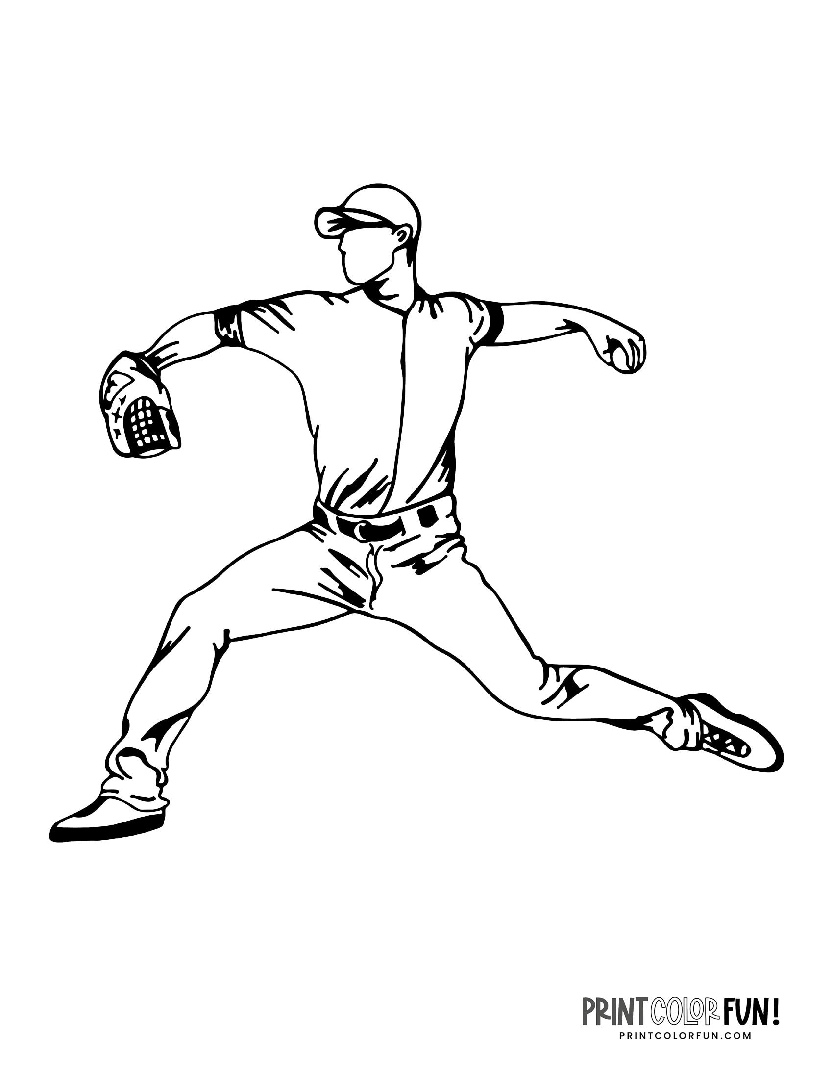 14 Baseball Player Coloring Pages Free Sports Printables Print Color Fun