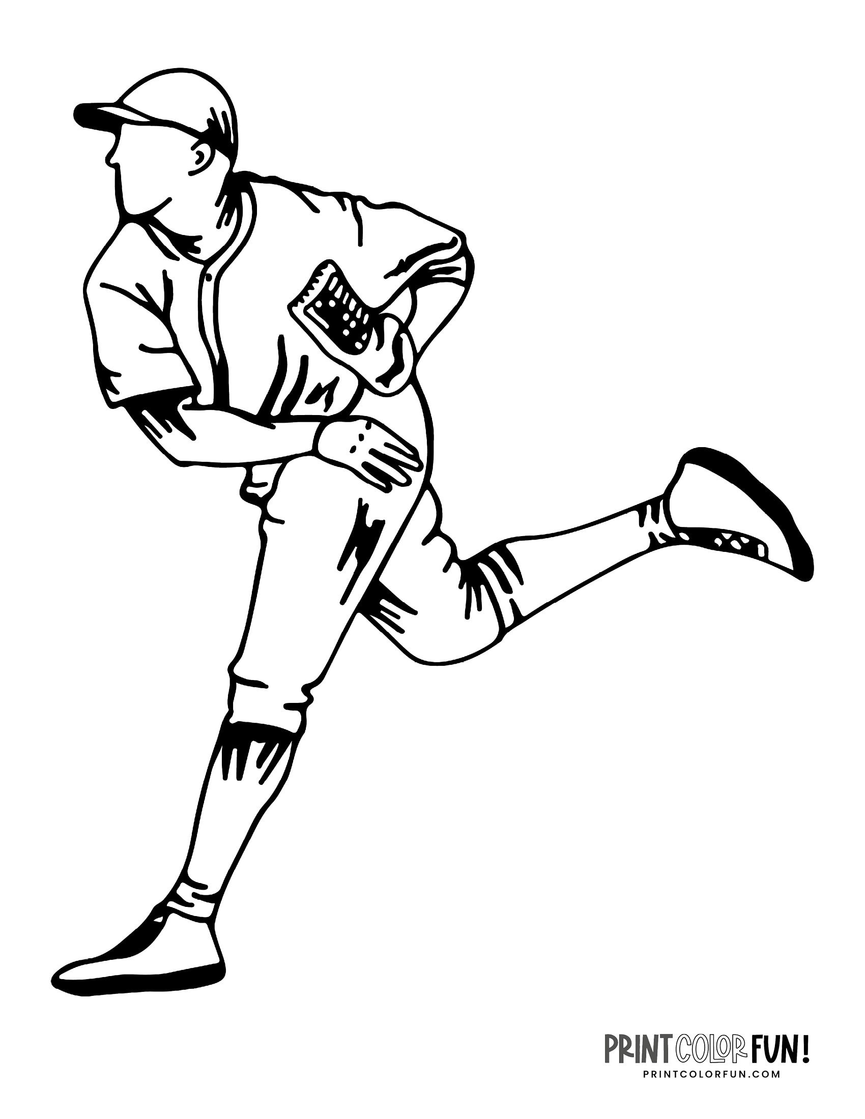 14 Baseball Player Coloring Pages Free Sports Printables Print Color Fun