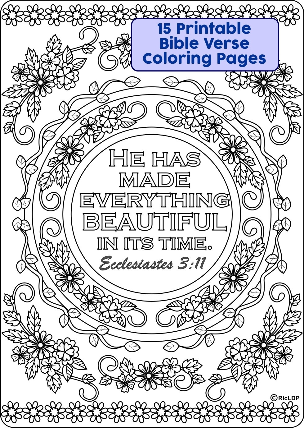 15 Printable Bible Verse Coloring Pages RicLDP Artworks Sellfy