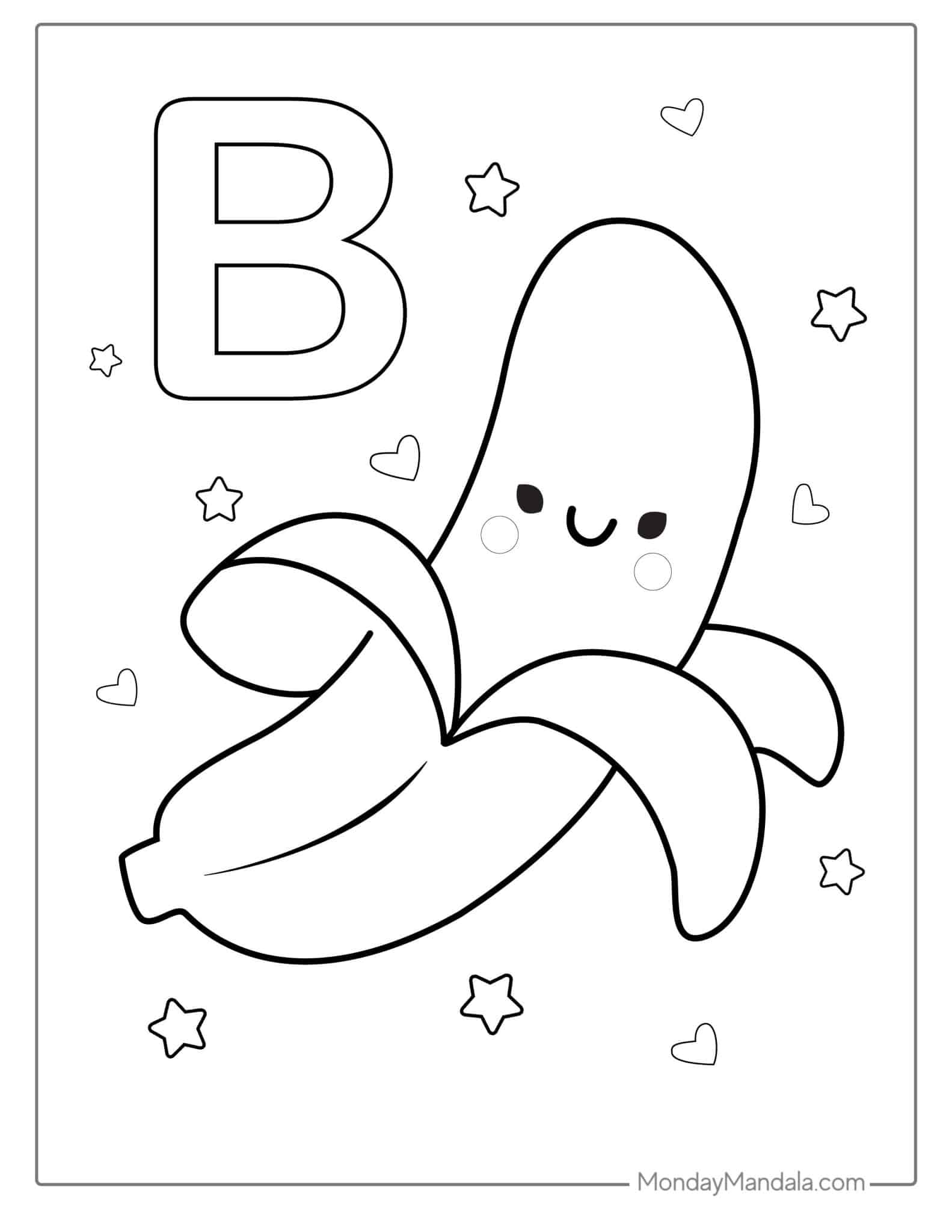 20 Banana Coloring Pages Free PDF Printables