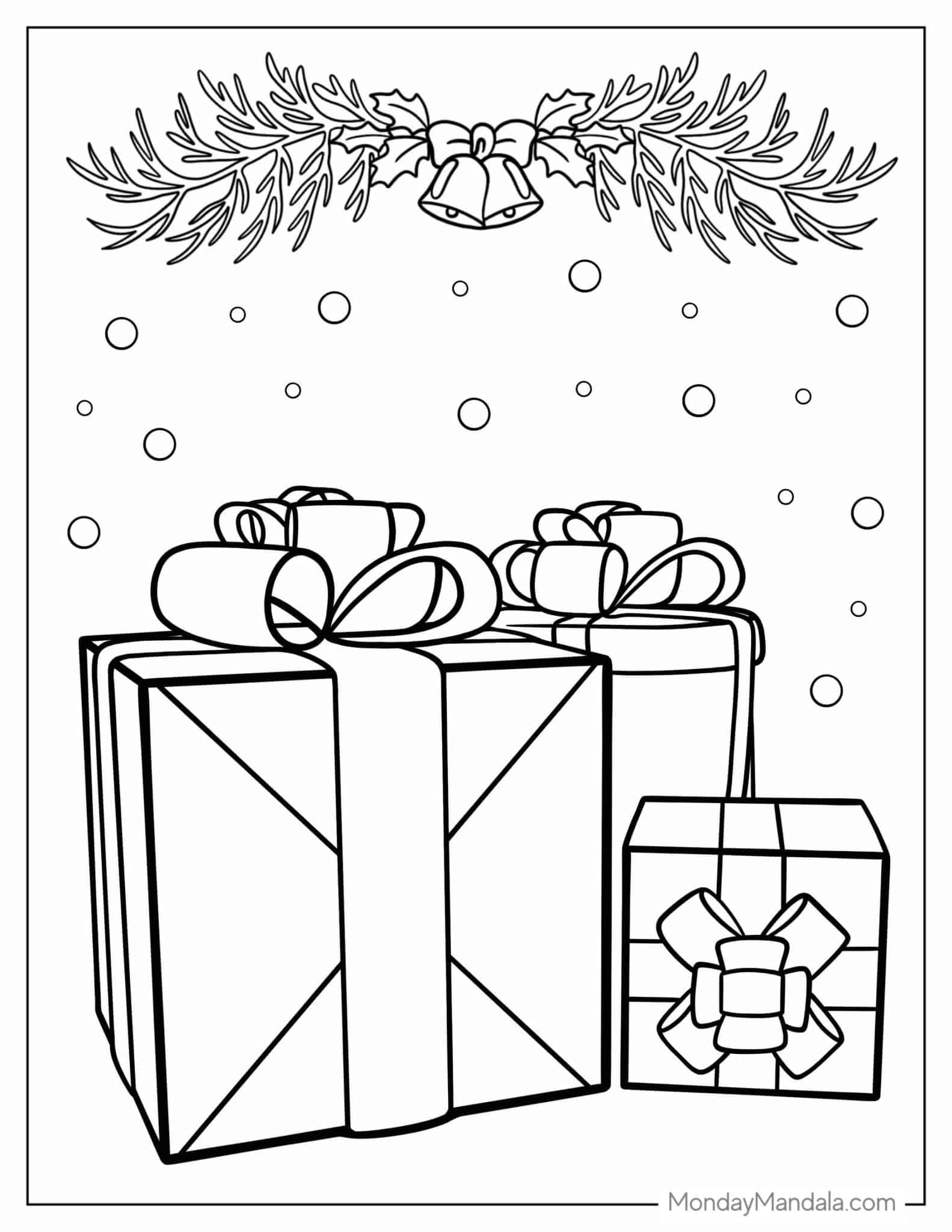 20 Christmas Present Coloring Pages Free PDF Printables
