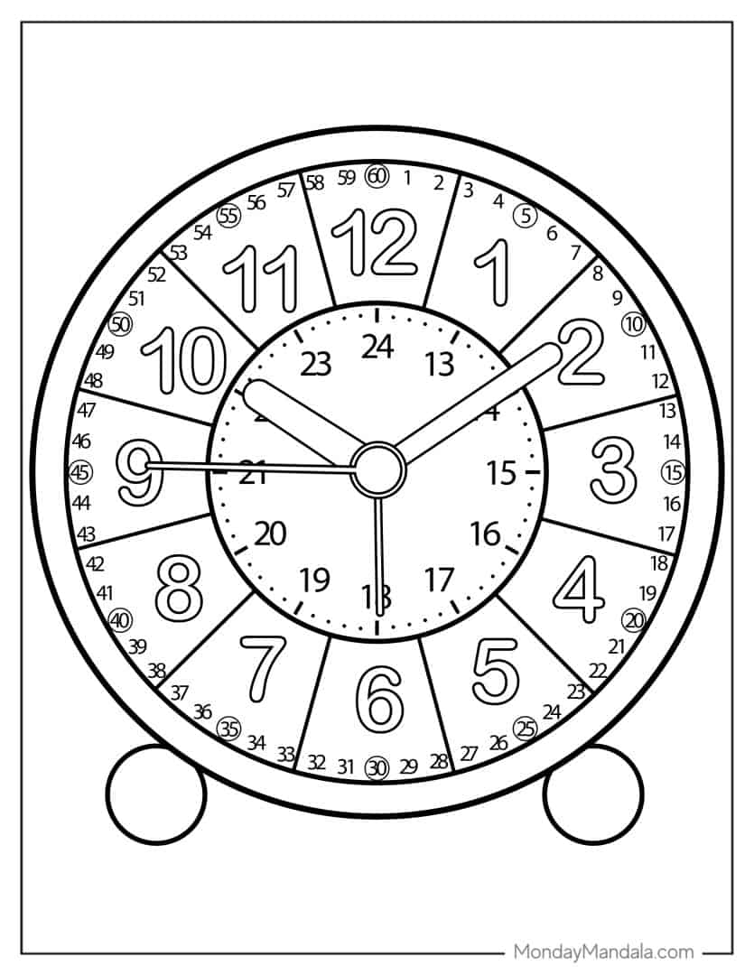 Clock Coloring Pages