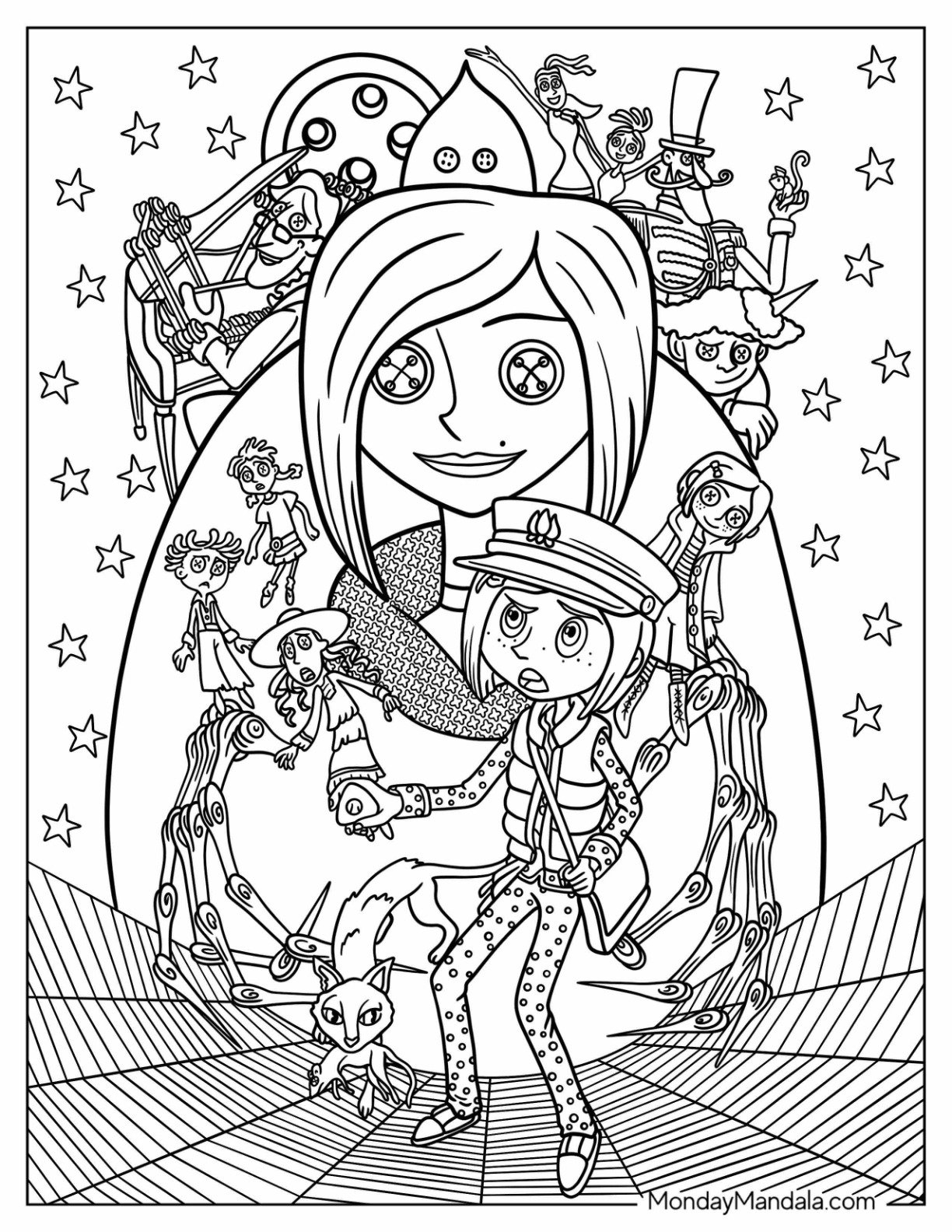 20 Coraline Coloring Pages Free PDF Printables