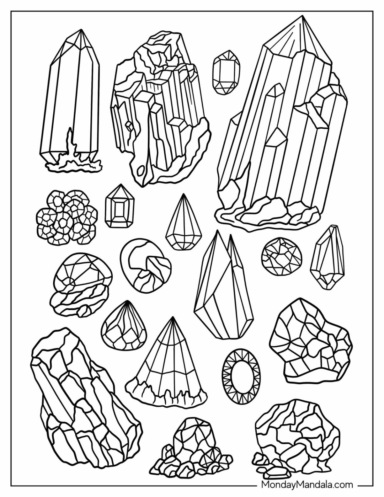 20 Crystal Coloring Pages Free PDF Printables