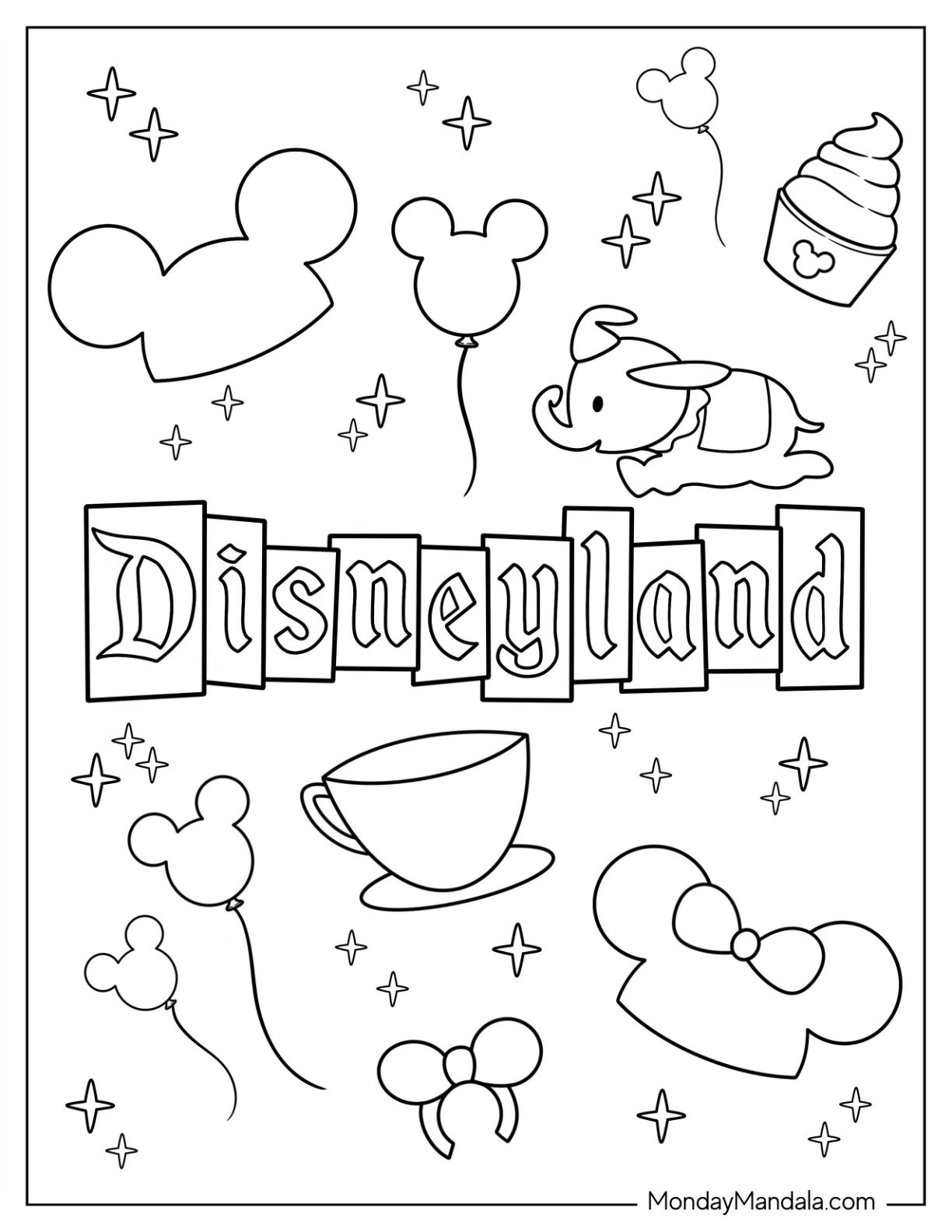 Free Printable Disneyland Coloring Pages